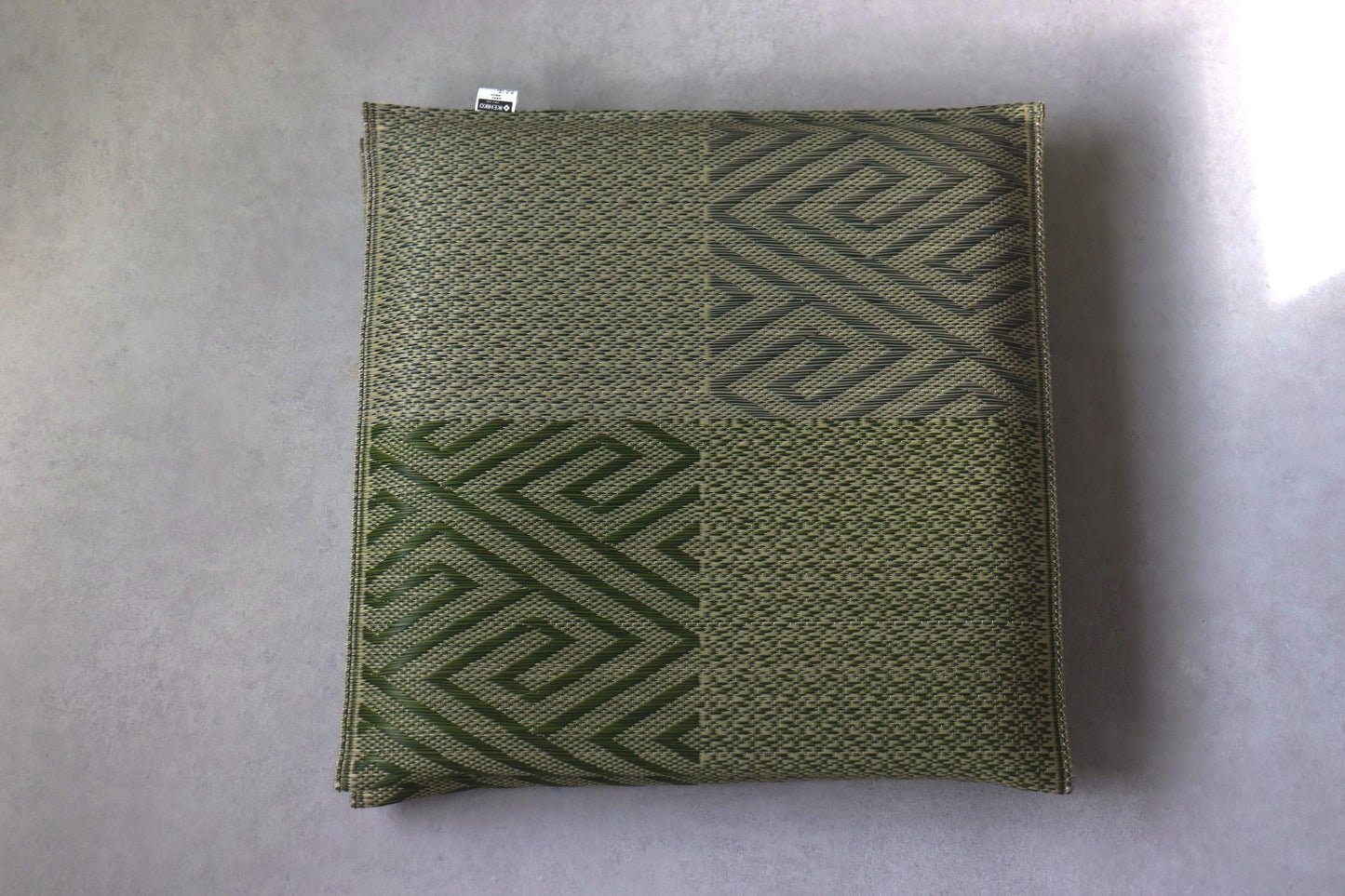 2-Piece Igusa Tatami Cushion Set | Authentic Japanese Woven Zabuton | Minimalist Green Floor Decor | Made in Japan