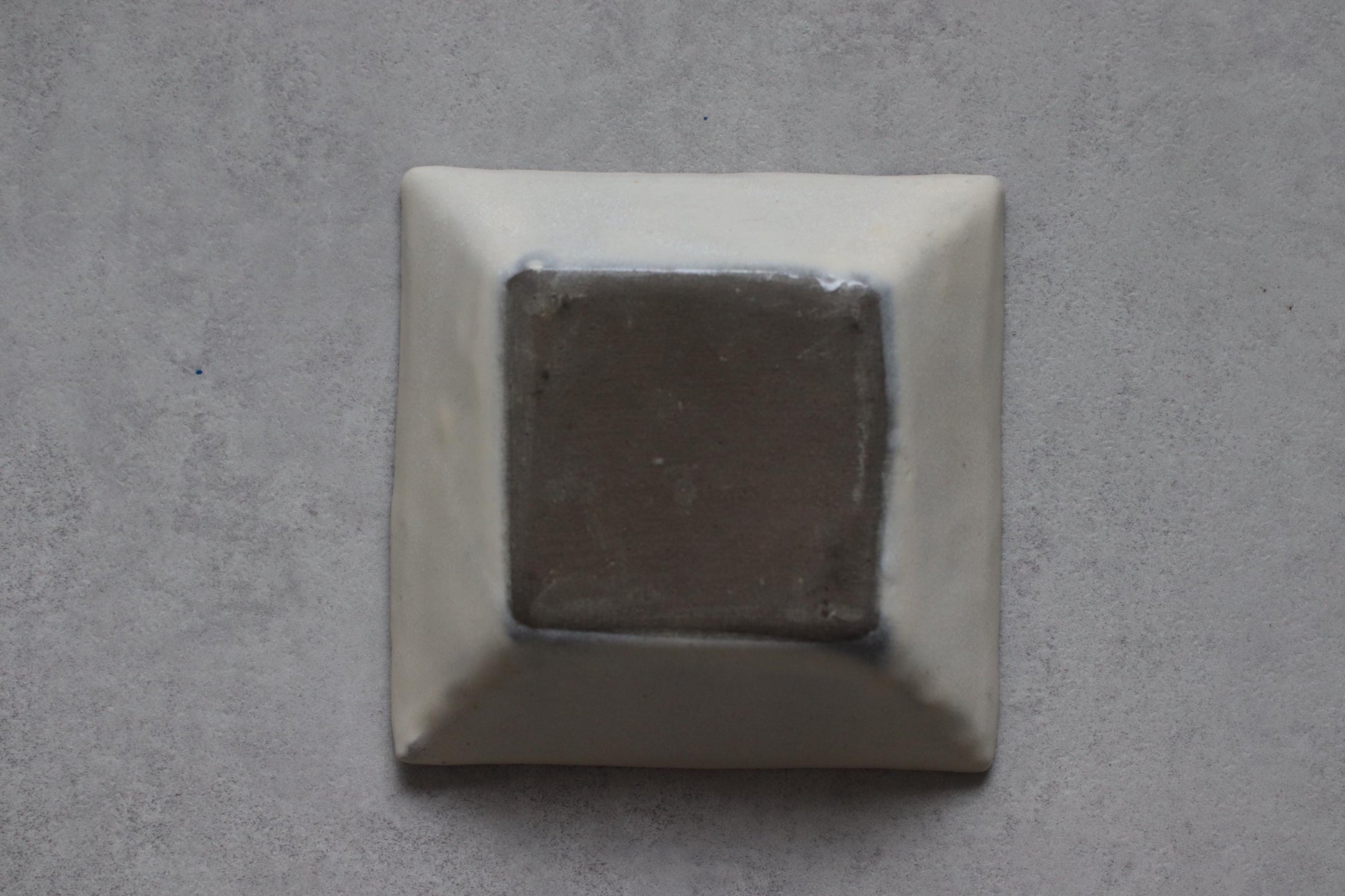 Set of 2 – Mashiko-yaki Square Plates by Naoki Yoshizawa | Discontinued Japanese Ceramic | White Glazed Artisan Dish | Wabi-Sabi Tableware