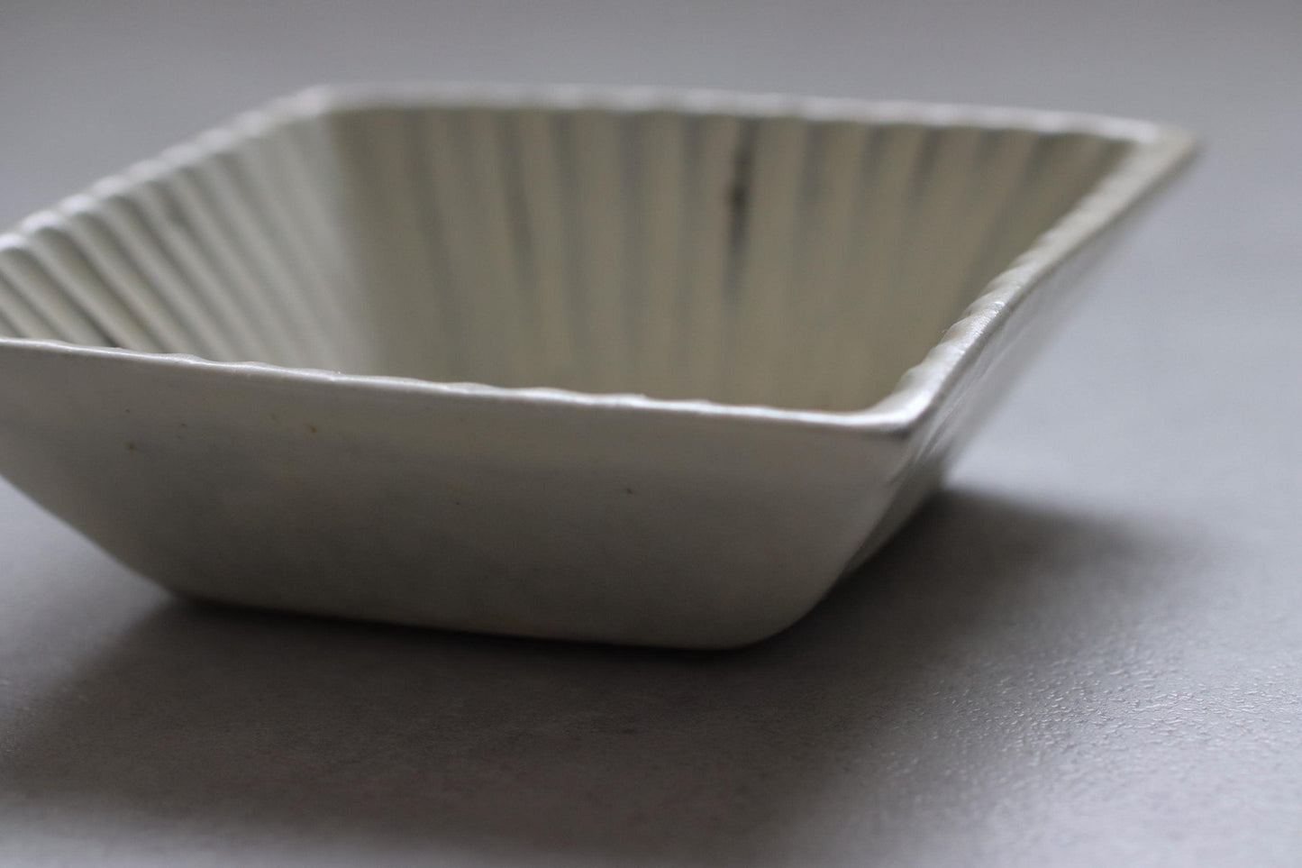 Set of 2 – Mashiko-yaki Square Plates by Naoki Yoshizawa | Discontinued Japanese Ceramic | White Glazed Artisan Dish | Wabi-Sabi Tableware