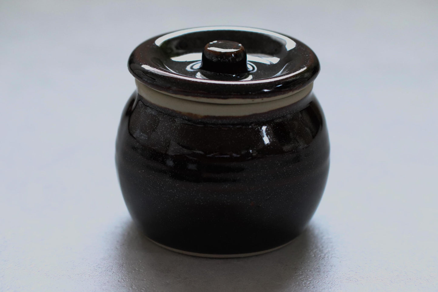 Japanese Ceramic Pickle Jar with Lid | Handmade Miso Pot | Traditional Tajimi Ware | Small Fermentation Crock | Olive / White /Brown |180ml