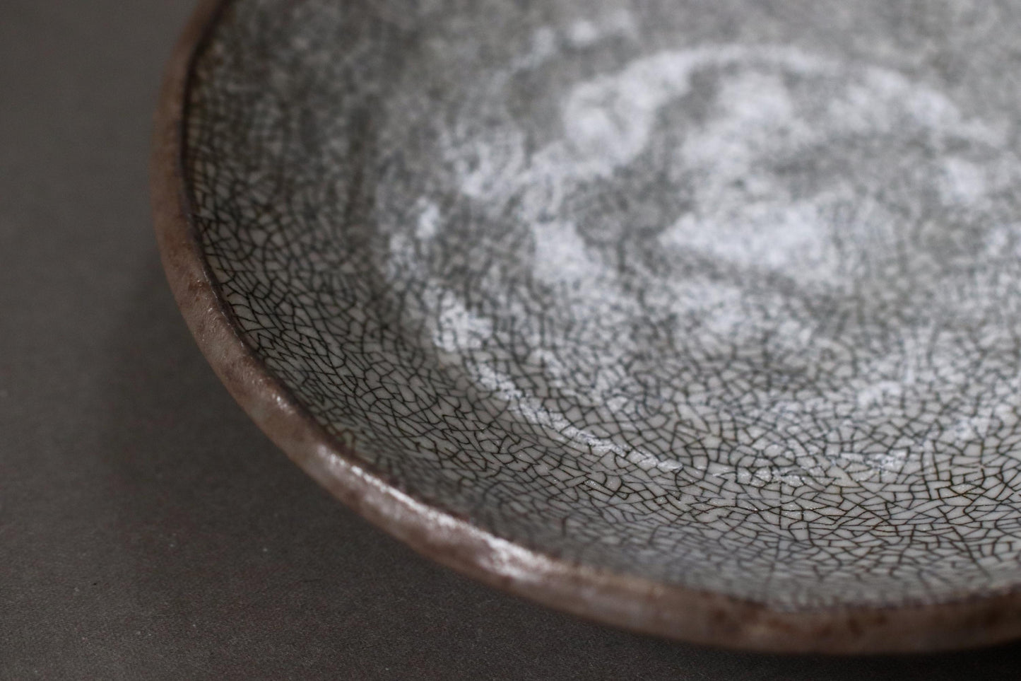 Crackle Glaze Japanese Plate, Handmade Mino Ware Ceramic Dish, Rustic Wabi Sabi Dinner Plate, Hand Formed Pottery Made in Japan