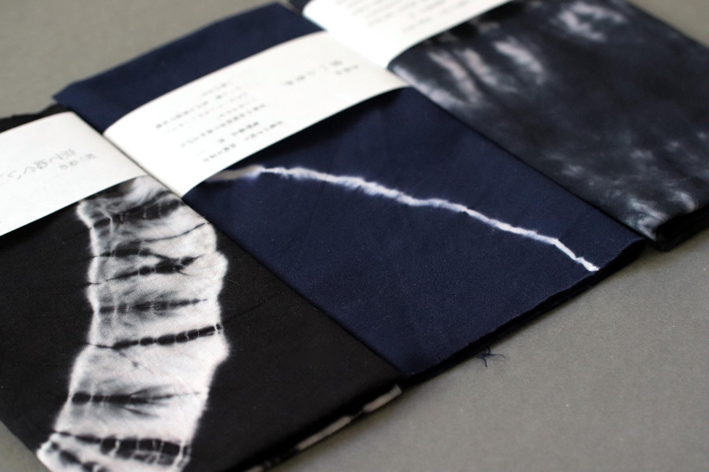 Japanese Shibori Tenugui Fabric Wall Tapestry, Hand-Dyed Kyoto Textile, Black & White Minimal Japanese Wall Art, Cotton Tenugui Cloth