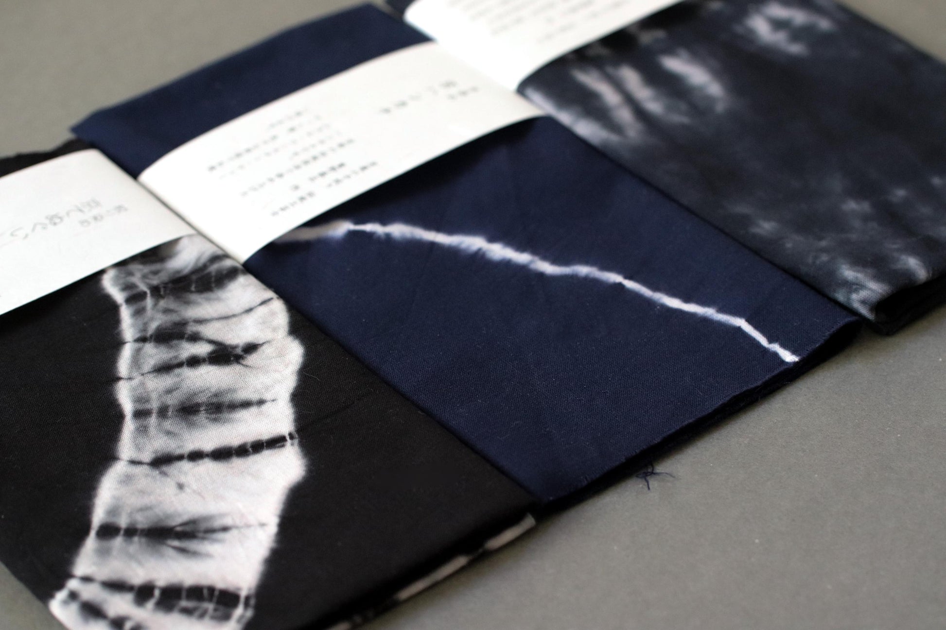 Kyoto Shibori Dyed Handkerchief, Japanese Traditional Tie Dye Cotton Hand Towel, Artisan Made, Indigo Blue, Made in Japan