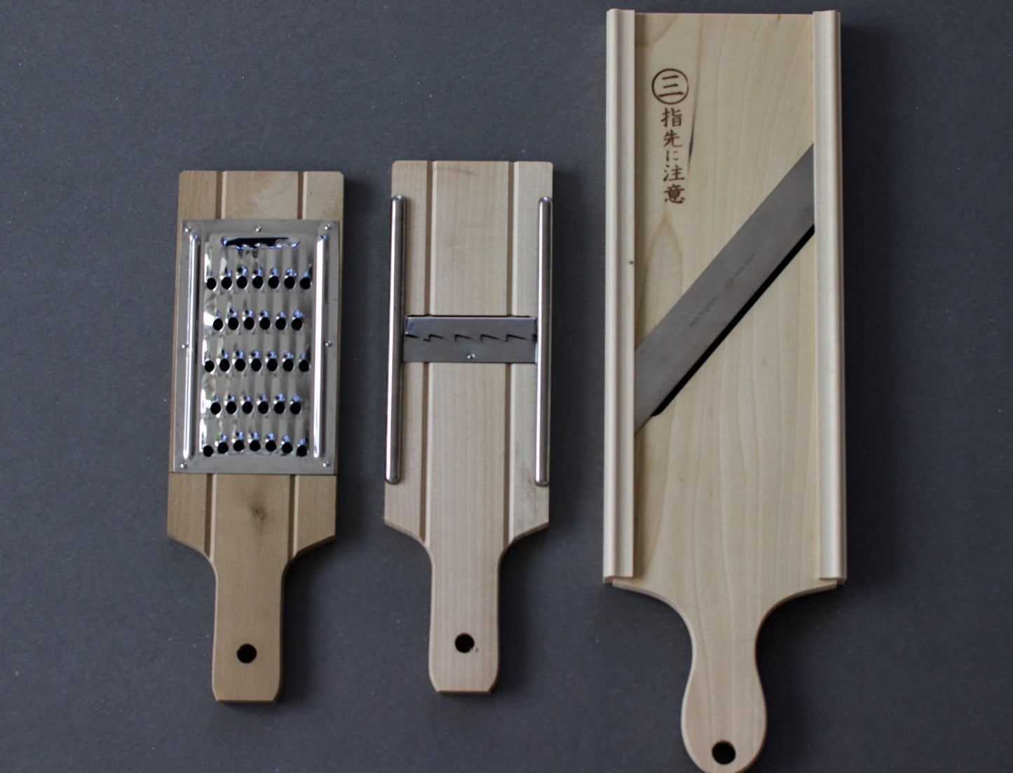 Japanese Tanzaku Vegetable Slicer – Hinoki & Magnolia Wood Mandoline, Stainless Steel Blade, Made in Japan