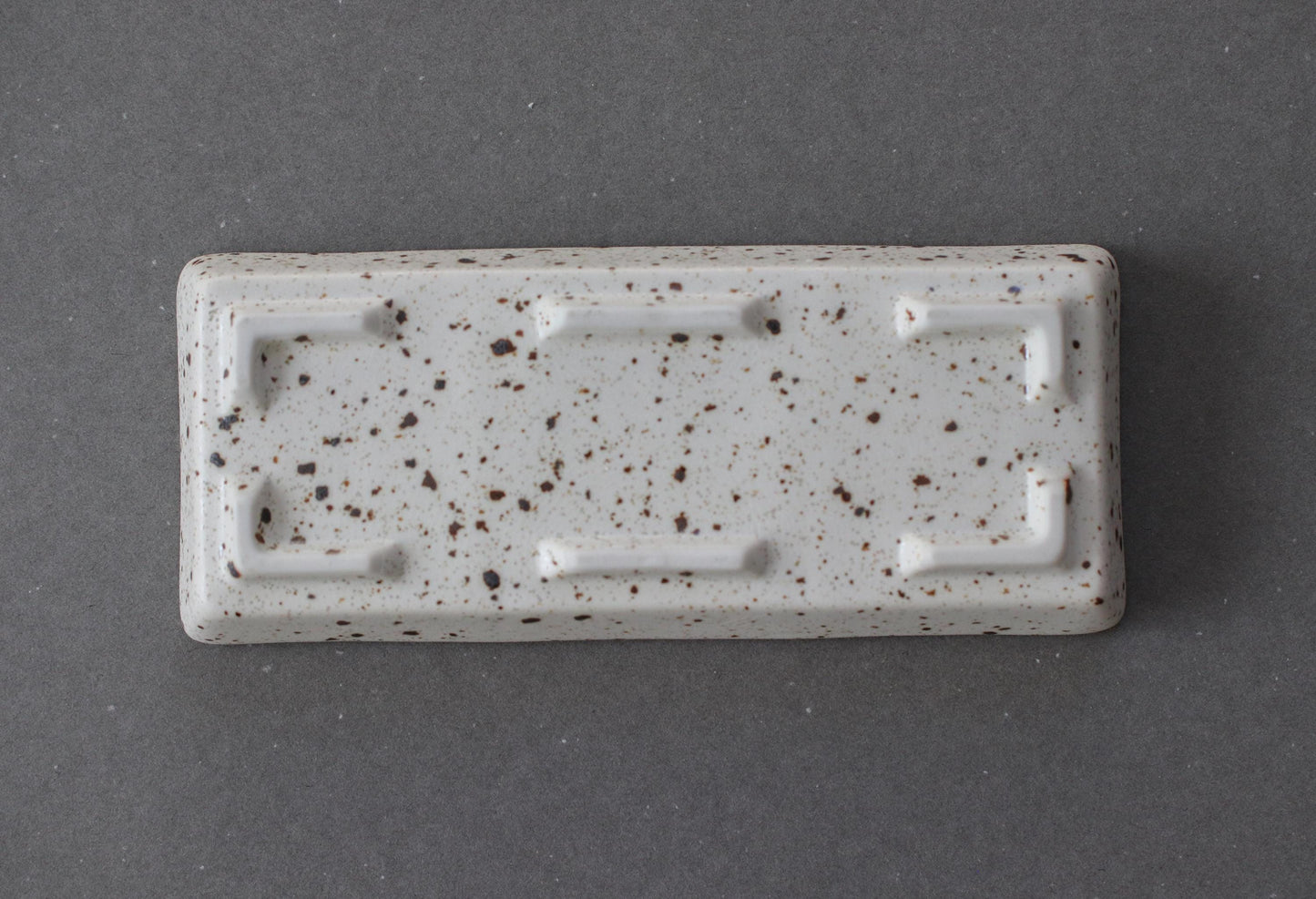 Japanese Mino Ware 3-Compartment Dish | Minimal White Speckled Plate | Made in Japan