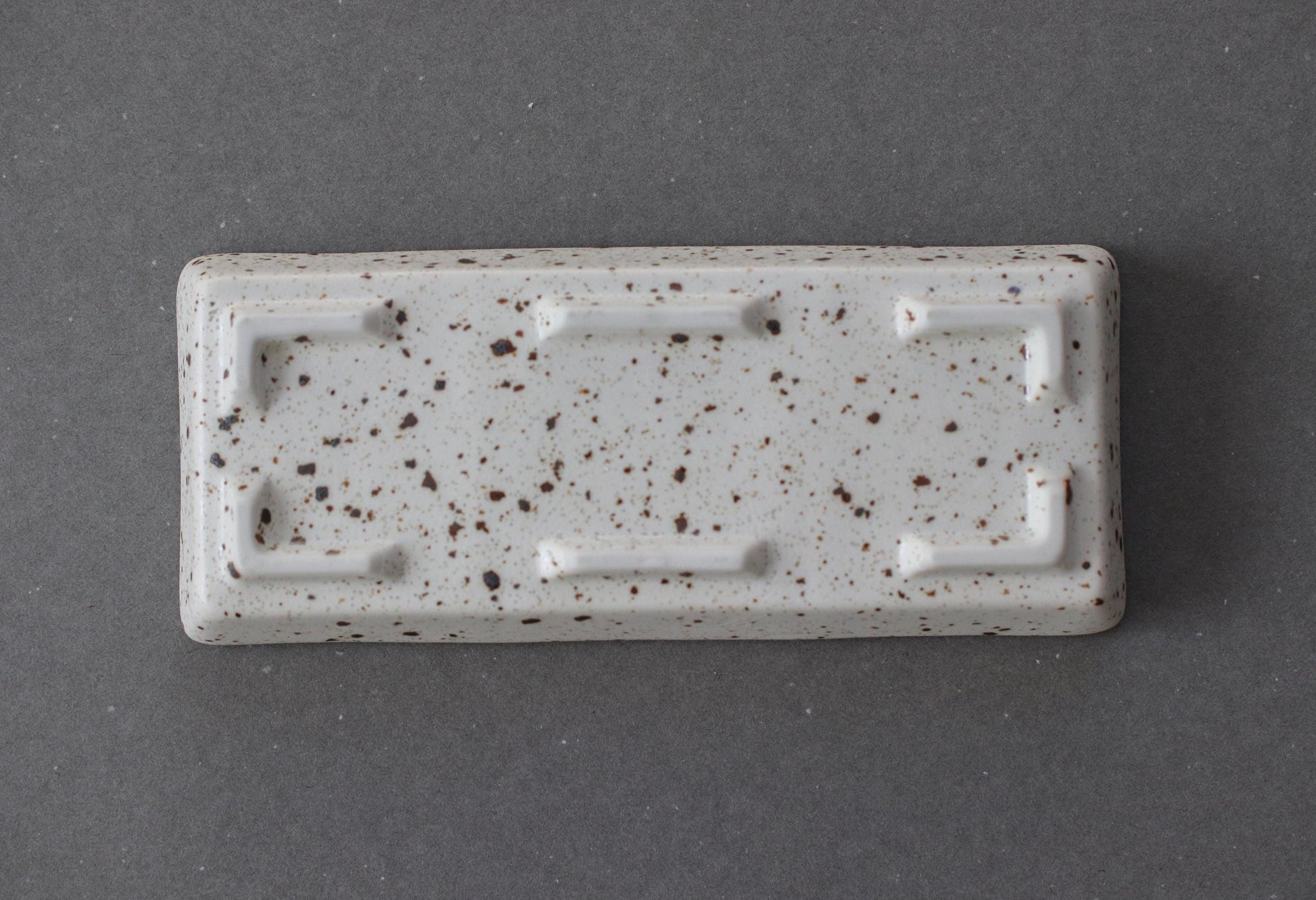 Japanese Mino Ware 3-Compartment Dish | Minimal White Speckled Plate | Made in Japan