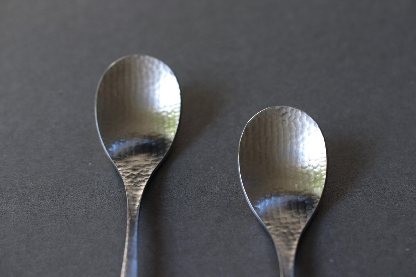 Japanese Stainless Steel Dessert Spoon, Hammered Finish Small Spoon, Tsubame Sanjo Made Cutlery, Modern Wabi Sabi Tableware