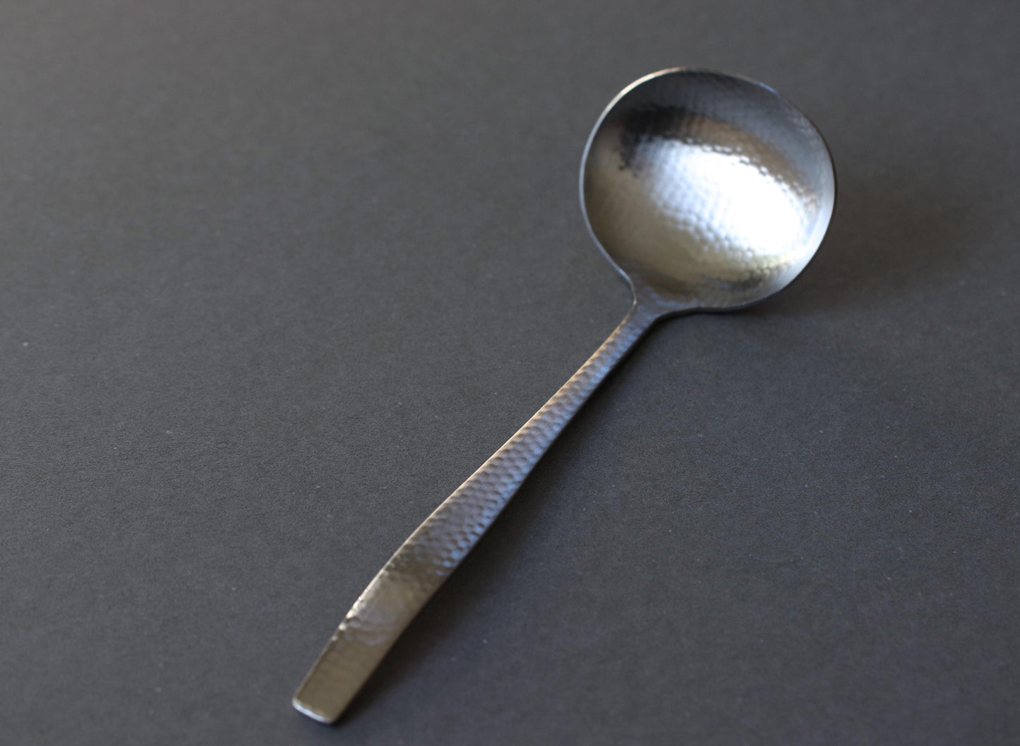 Japanese Stainless Steel Ladle, Hammered Finish Soup Ladle, Tsubame Sanjo Made Kitchen Utensil, Modern Wabi Sabi Cookware