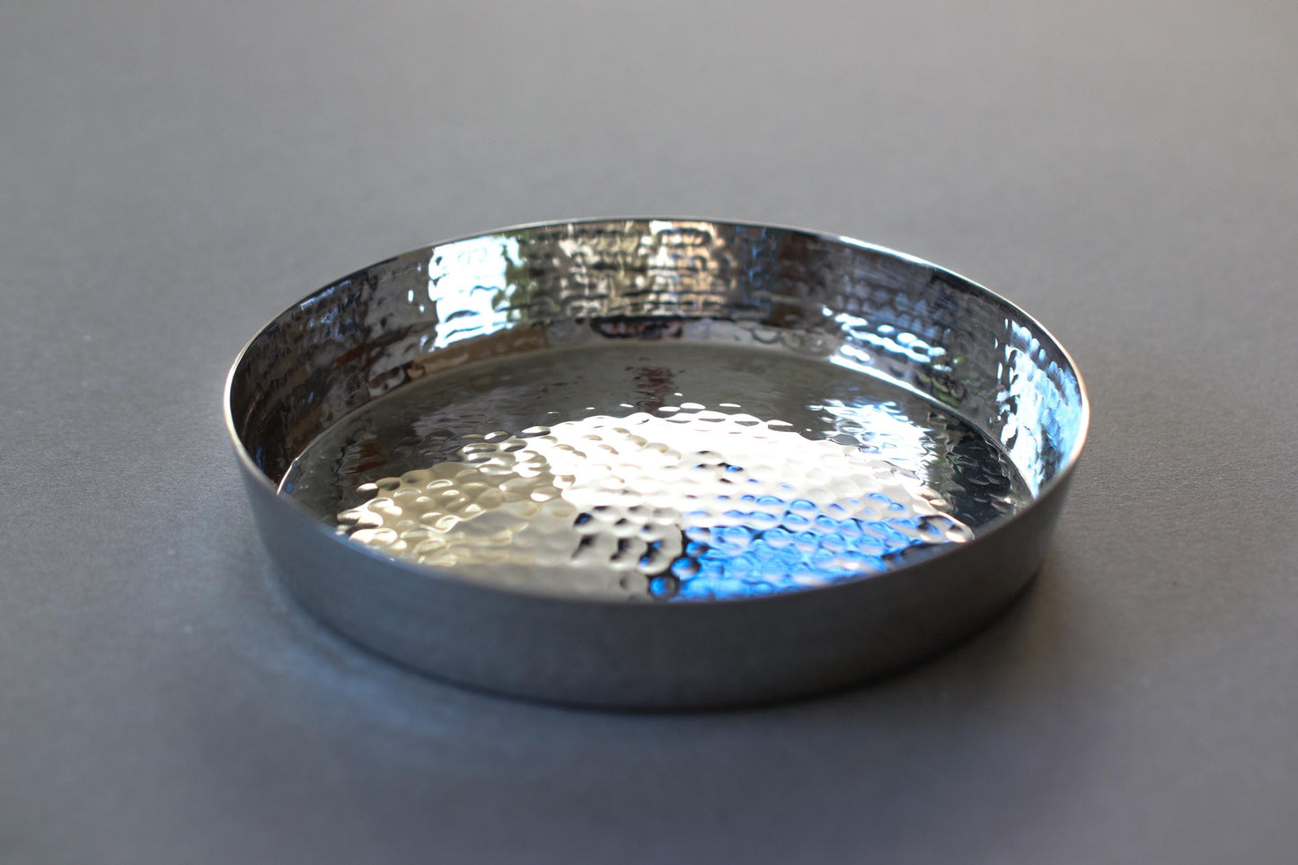 Hammered Stainless Steel Tray Small Serving Dish Minimal Modern Tableware Stylish Entertaining Tray