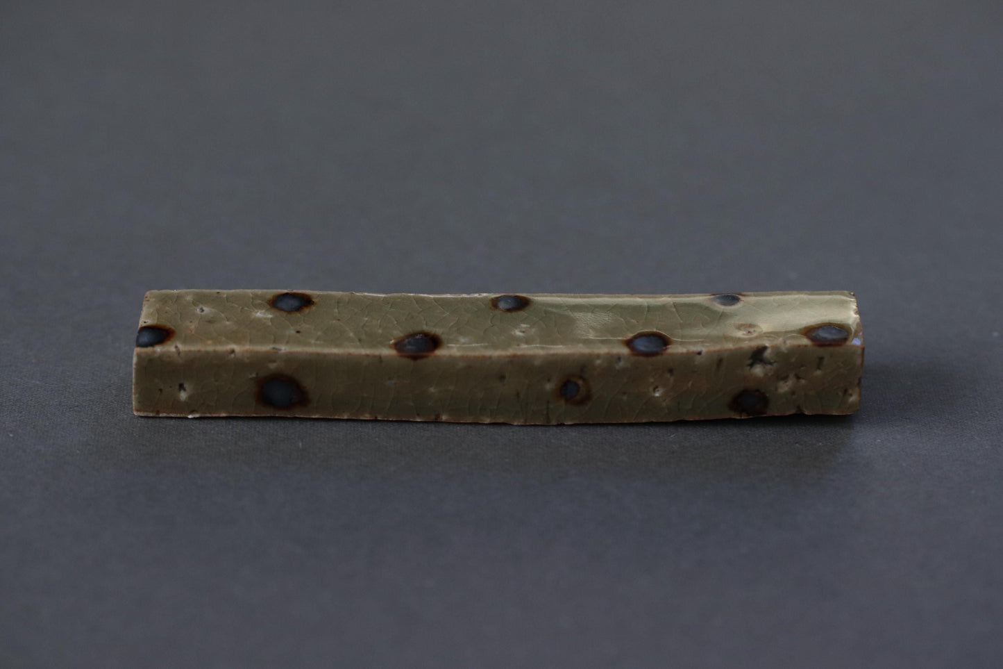 Japanese Ceramic Cutlery Rest | Handmade Studio Pottery from Japan | Minimalist Tableware, Long Rectangular Utensil Rest