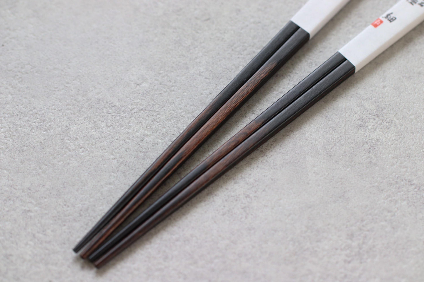 Japanese Laminated Wood Chopsticks 23cm Minimal Black & Natural Design | Durable Water-Resistant | Made in Japan