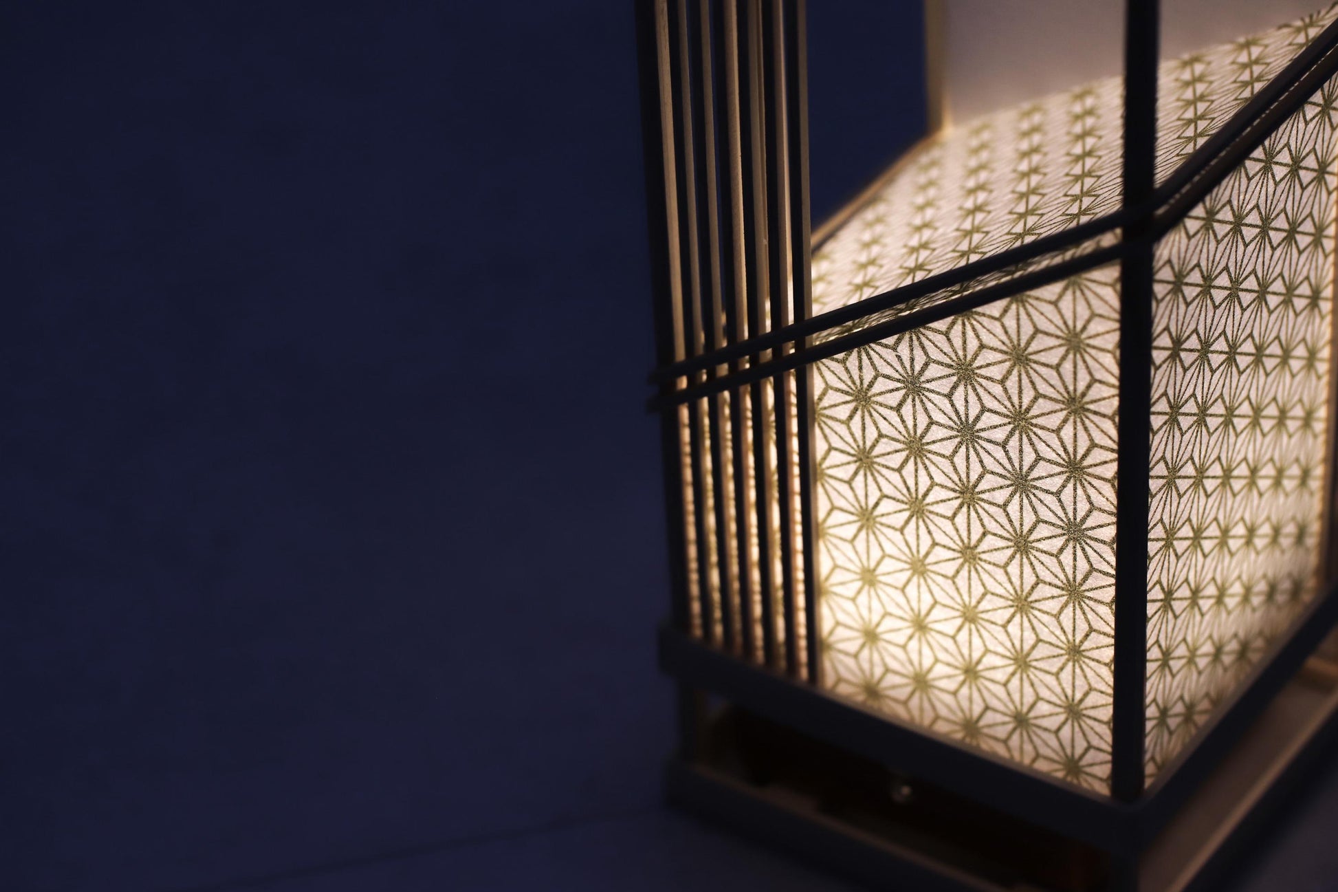 Japanese Asanoha Lantern – Handmade Hinoki & Washi Table Lamp | LED Sensor Light | Wabi-Sabi Japanese Decor
