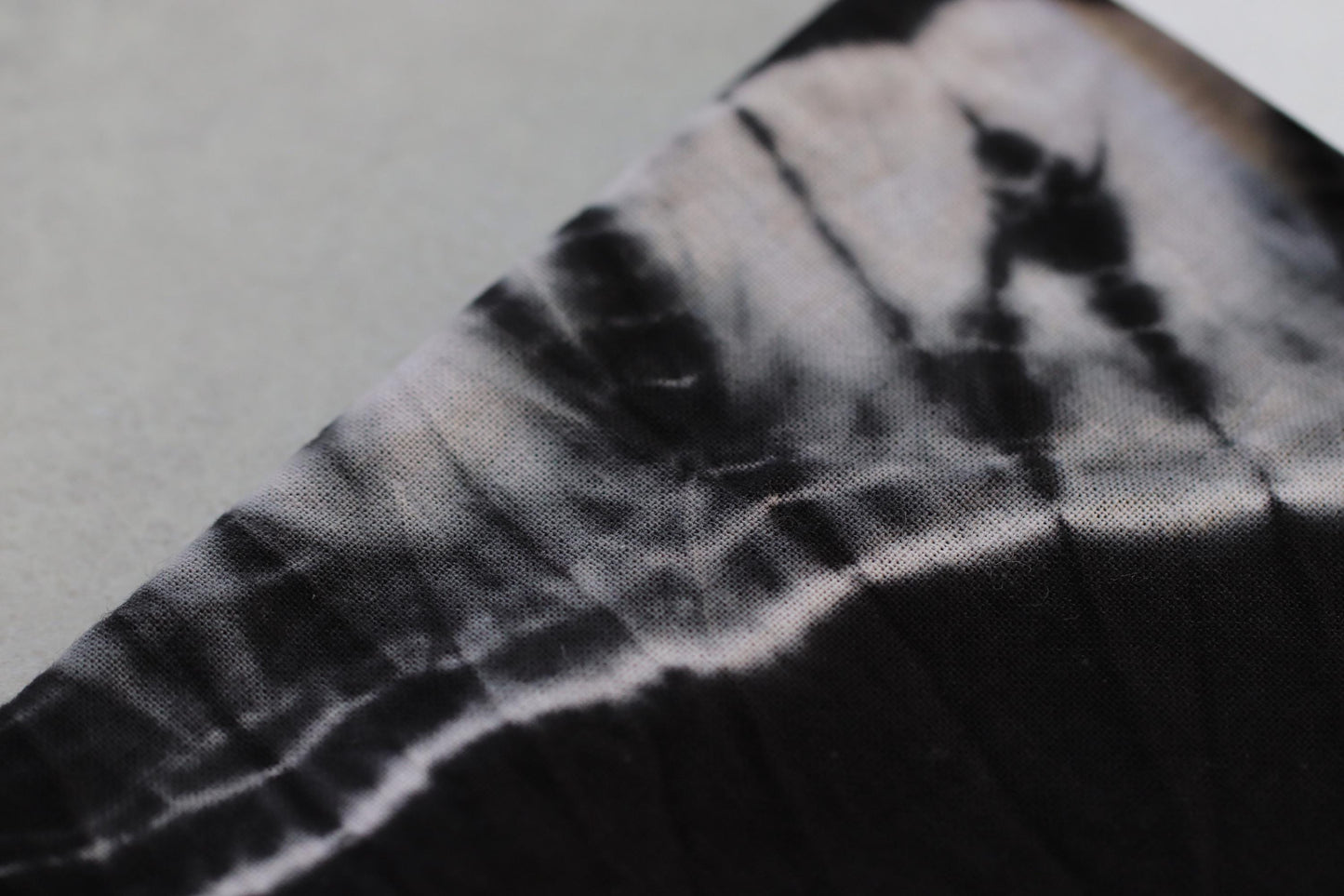 Japanese Shibori Tenugui Fabric Wall Tapestry, Hand-Dyed Kyoto Textile, Black & White Minimal Japanese Wall Art, Cotton Tenugui Cloth