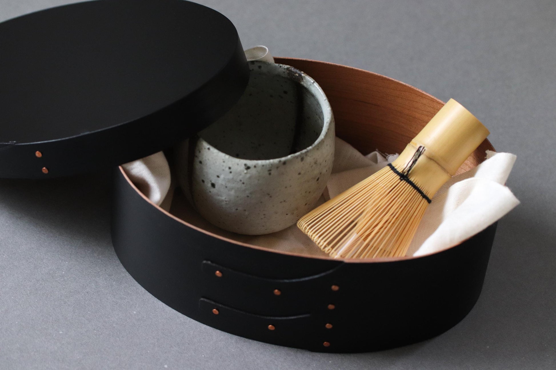 Shaker Oval Box S Black, Cherry Wood Storage Box, Minimalist Wooden Organizer, Wabi Sabi Home Decor