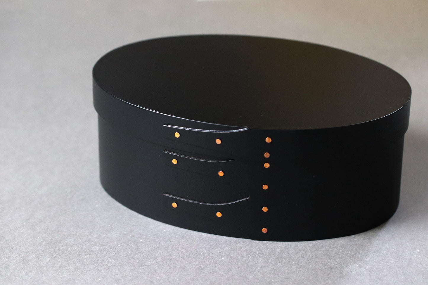 Shaker Oval Box S Black, Cherry Wood Storage Box, Minimalist Wooden Organizer, Wabi Sabi Home Decor