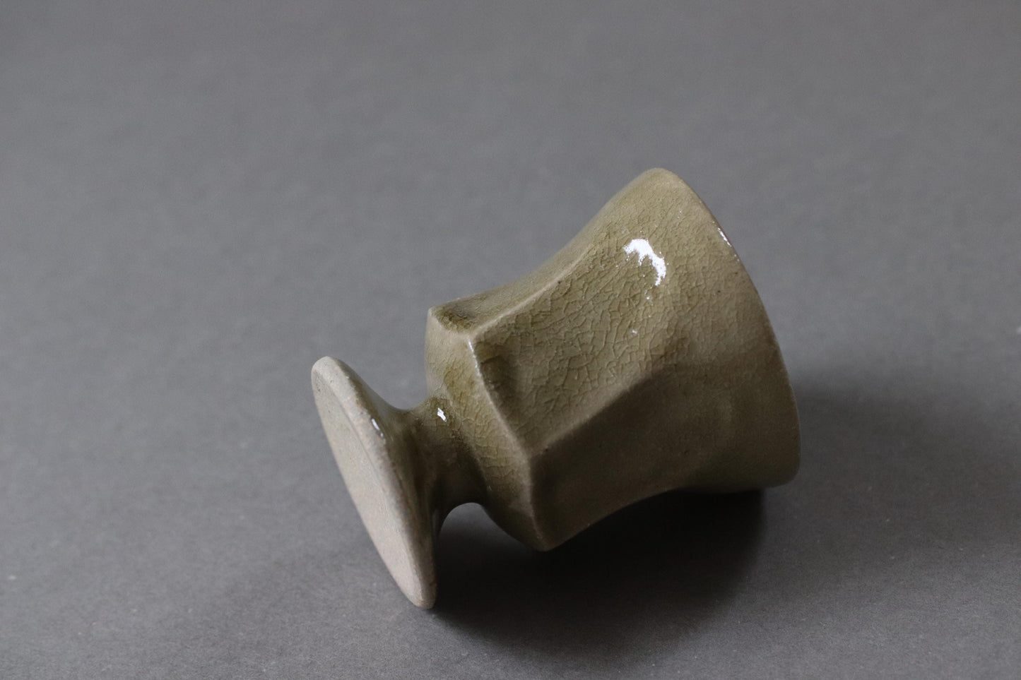 Japanese Studio Pottery Cup, Artist Made Small Vessel, Wabi Sabi Ceramic Cup, Handmade Stoneware, Vintage Stock