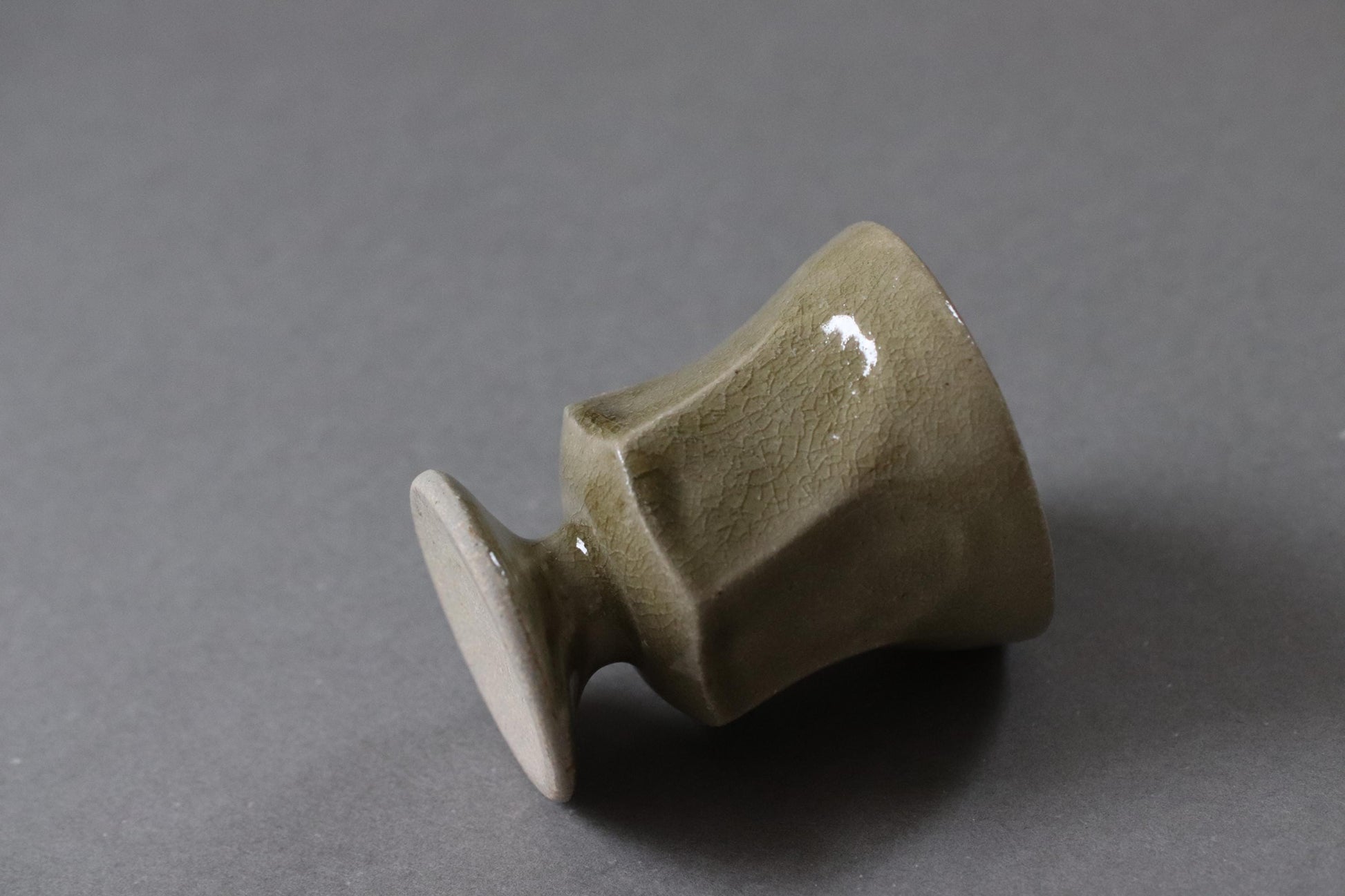 Japanese Studio Pottery Cup, Artist Made Small Vessel, Wabi Sabi Ceramic Cup, Handmade Stoneware, Vintage Stock