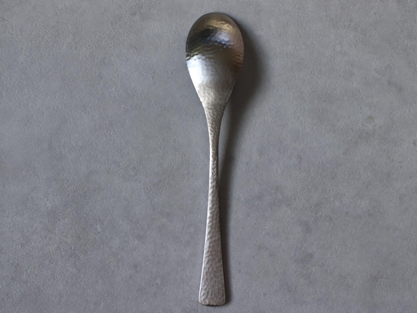 Japanese Stainless Steel Dessert Spoon, Hammered Finish Small Spoon, Tsubame Sanjo Made Cutlery, Modern Wabi Sabi Tableware