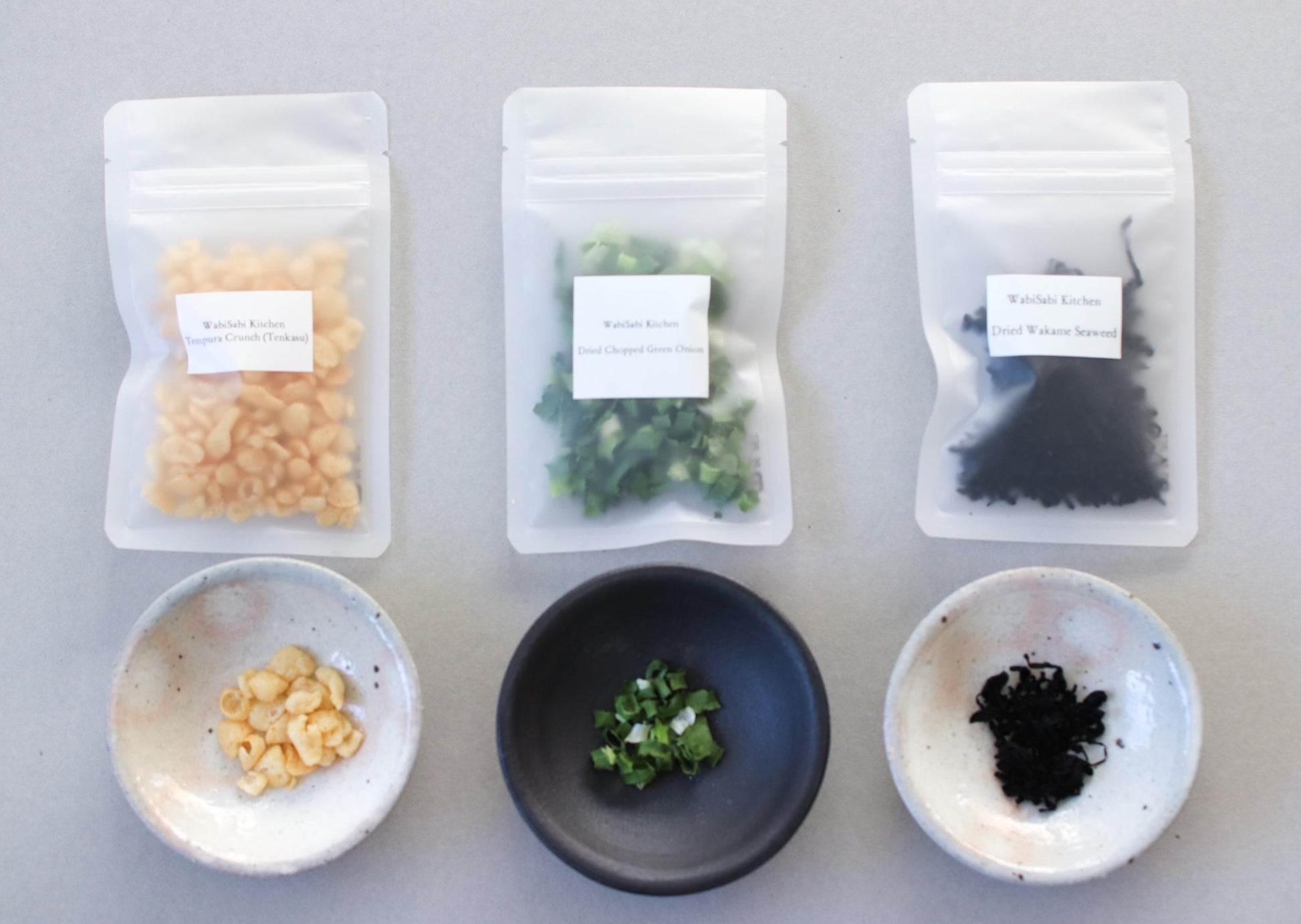 Udon Kit – Japanese Udon Noodle Set | 2 Servings | TsuruTonTan Dry Udon | Soup Base, Dried Organic Green Onion, Wakame, Tempura Crunch