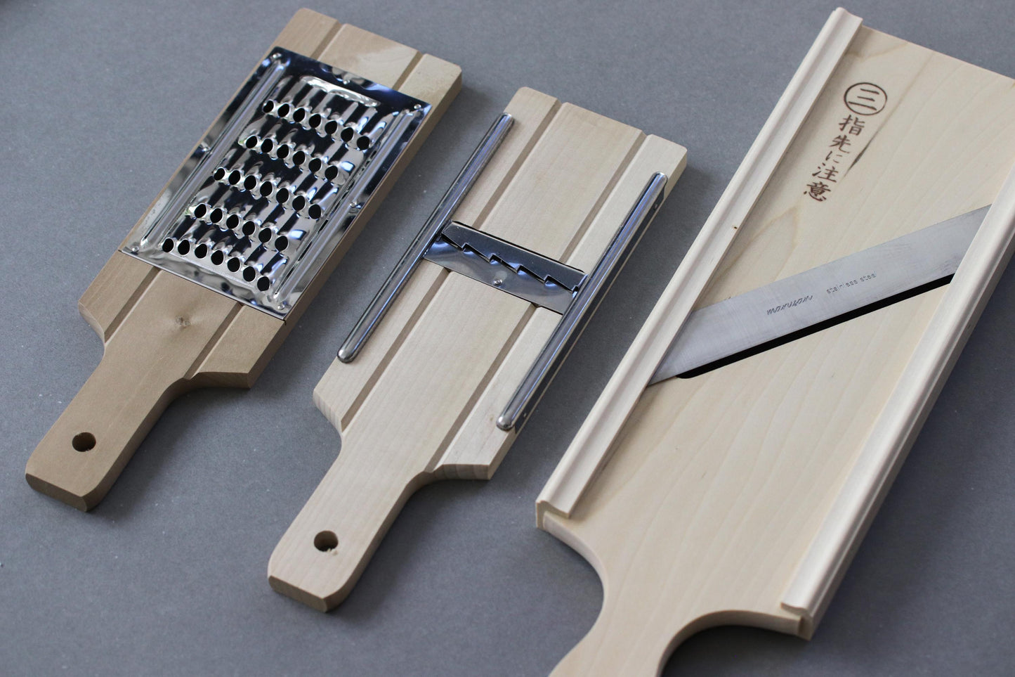 Japanese Tanzaku Vegetable Slicer – Hinoki & Magnolia Wood Mandoline, Stainless Steel Blade, Made in Japan