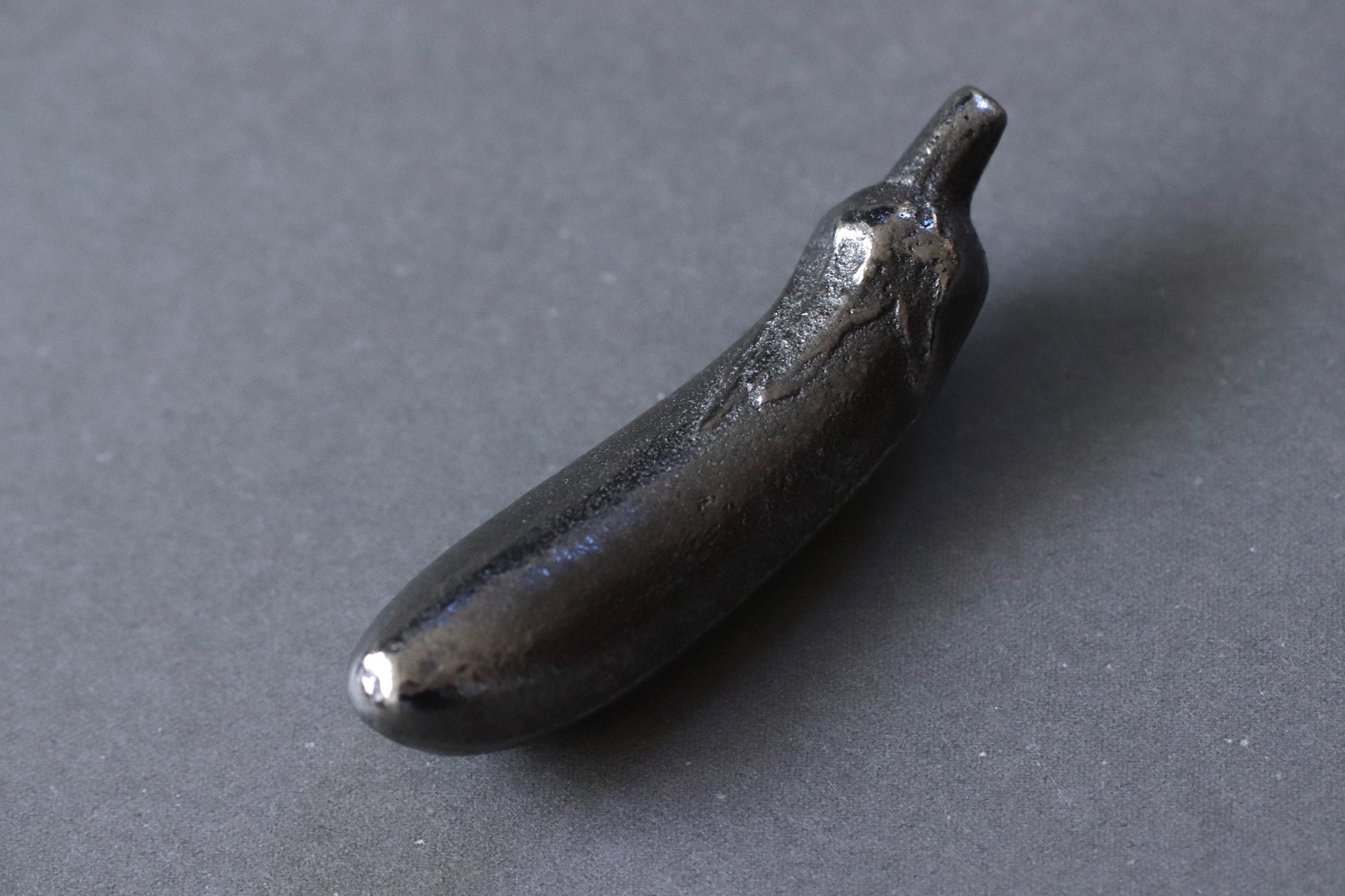 Japanese Cast Iron Eggplant | Nambu Tekki Iron Supplement Tool | Handmade Iron for Tea, Cooking & Pickles, Made in Japan
