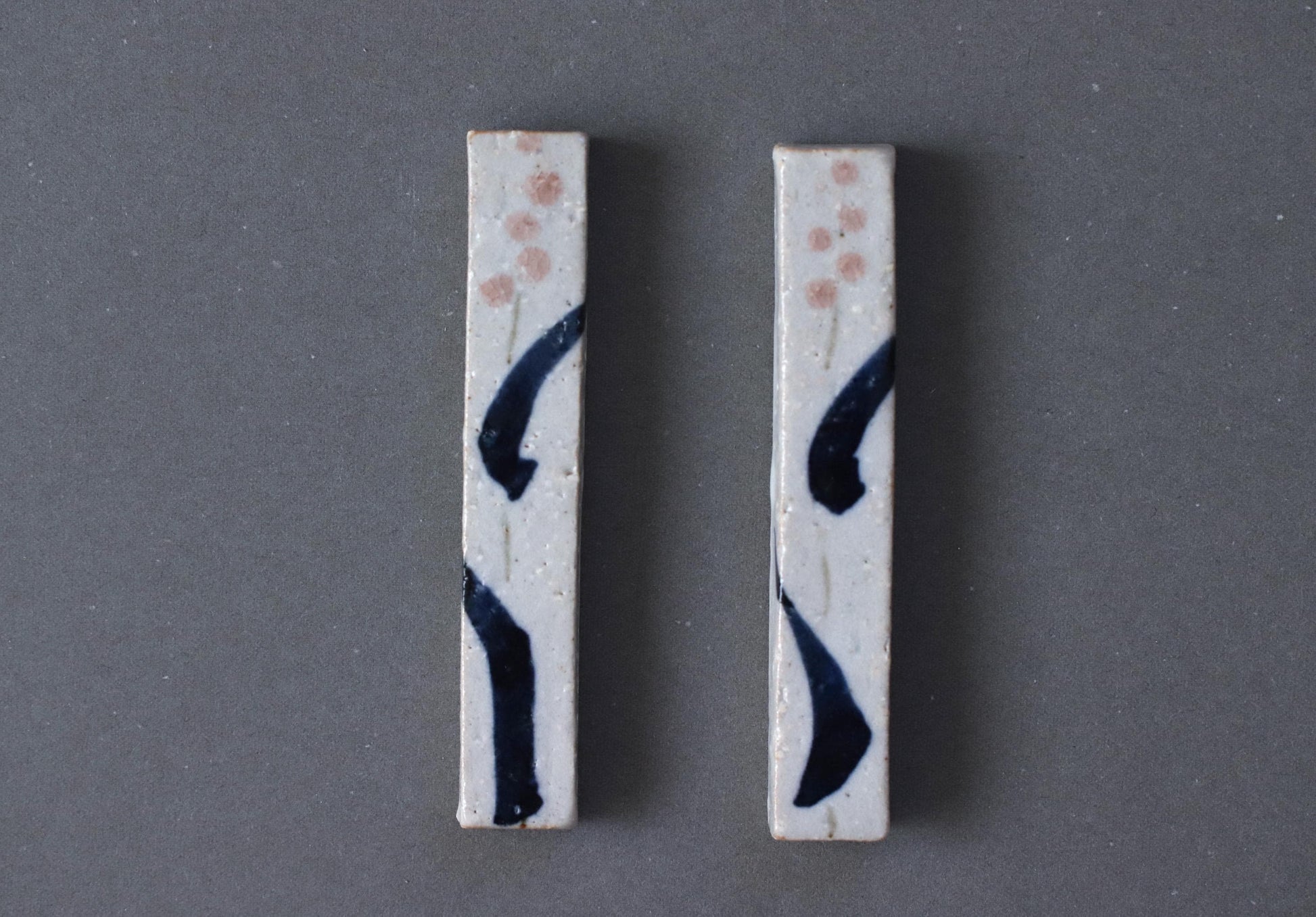 Japanese Ceramic Cutlery Rest | Handmade Studio Pottery from Japan | Minimalist Tableware, Long Rectangular Utensil Rest