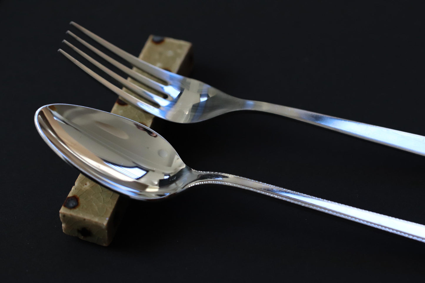Japanese Ceramic Cutlery Rest | Handmade Studio Pottery from Japan | Minimalist Tableware, Long Rectangular Utensil Rest