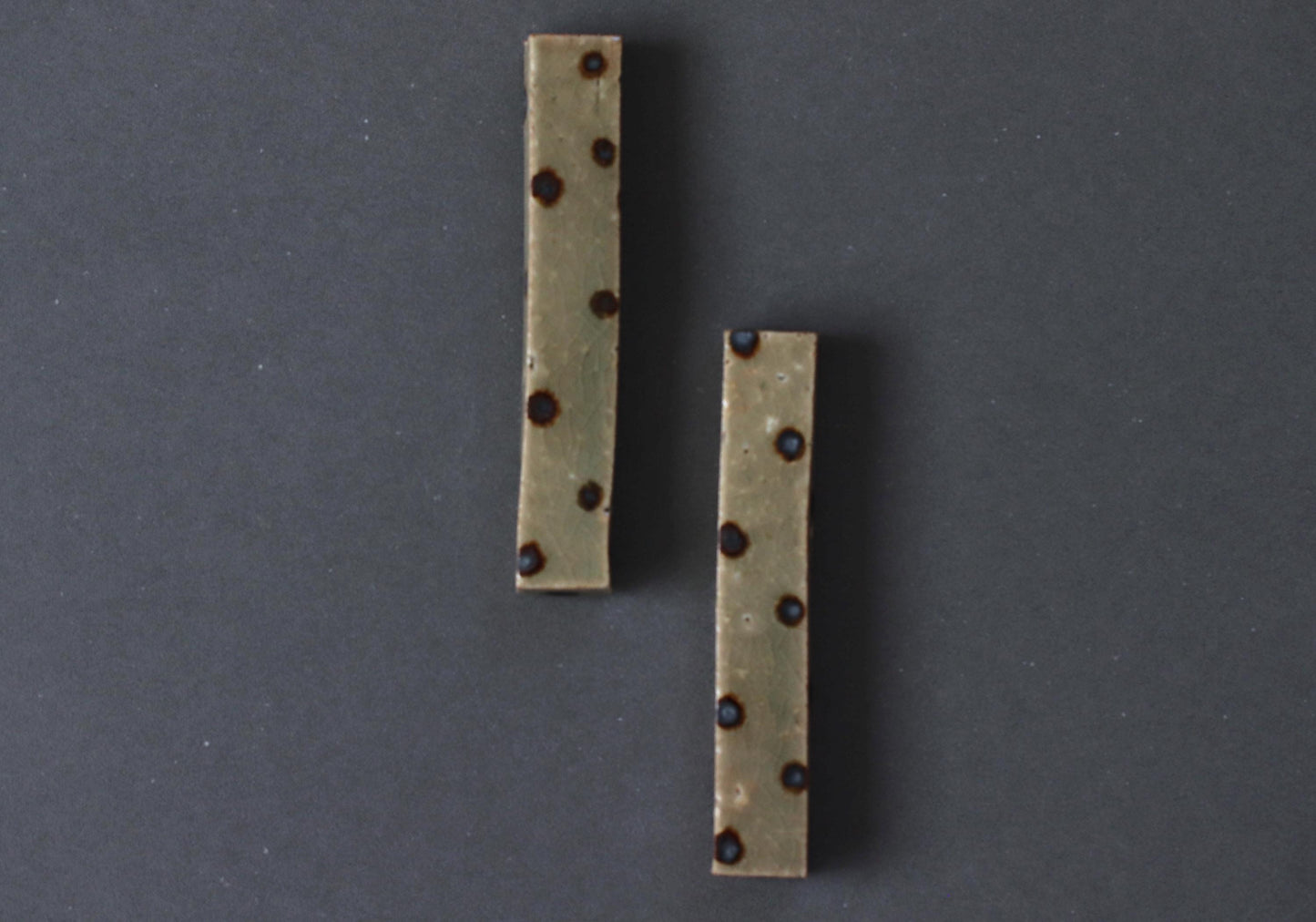 Japanese Ceramic Cutlery Rest | Handmade Studio Pottery from Japan | Minimalist Tableware, Long Rectangular Utensil Rest
