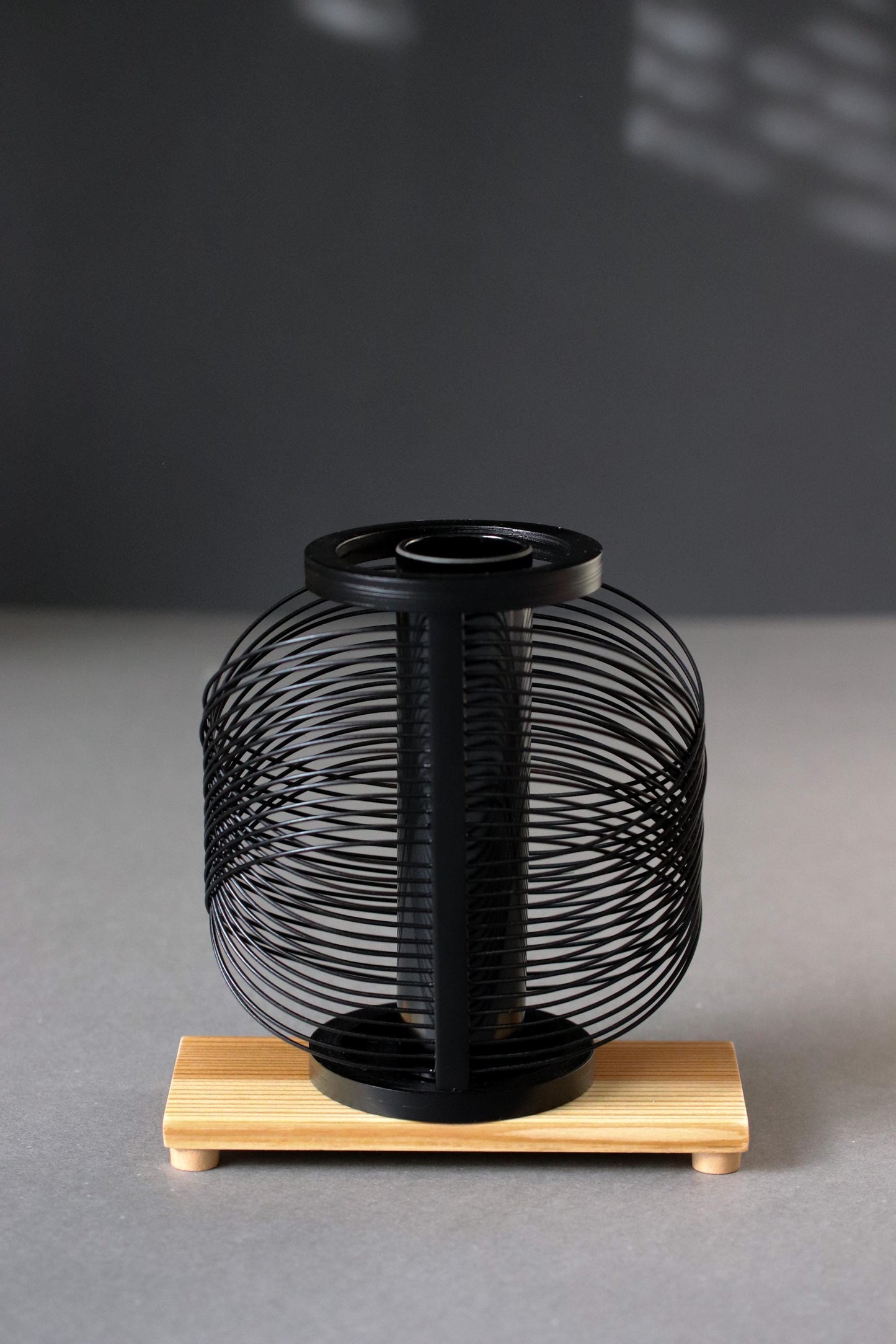 Shizuoka Japanese Bamboo Ikebana Vase | Handcrafted Round Bamboo Flower Vase with Cedar Stand | Minimal Wabi Sabi Home Decor