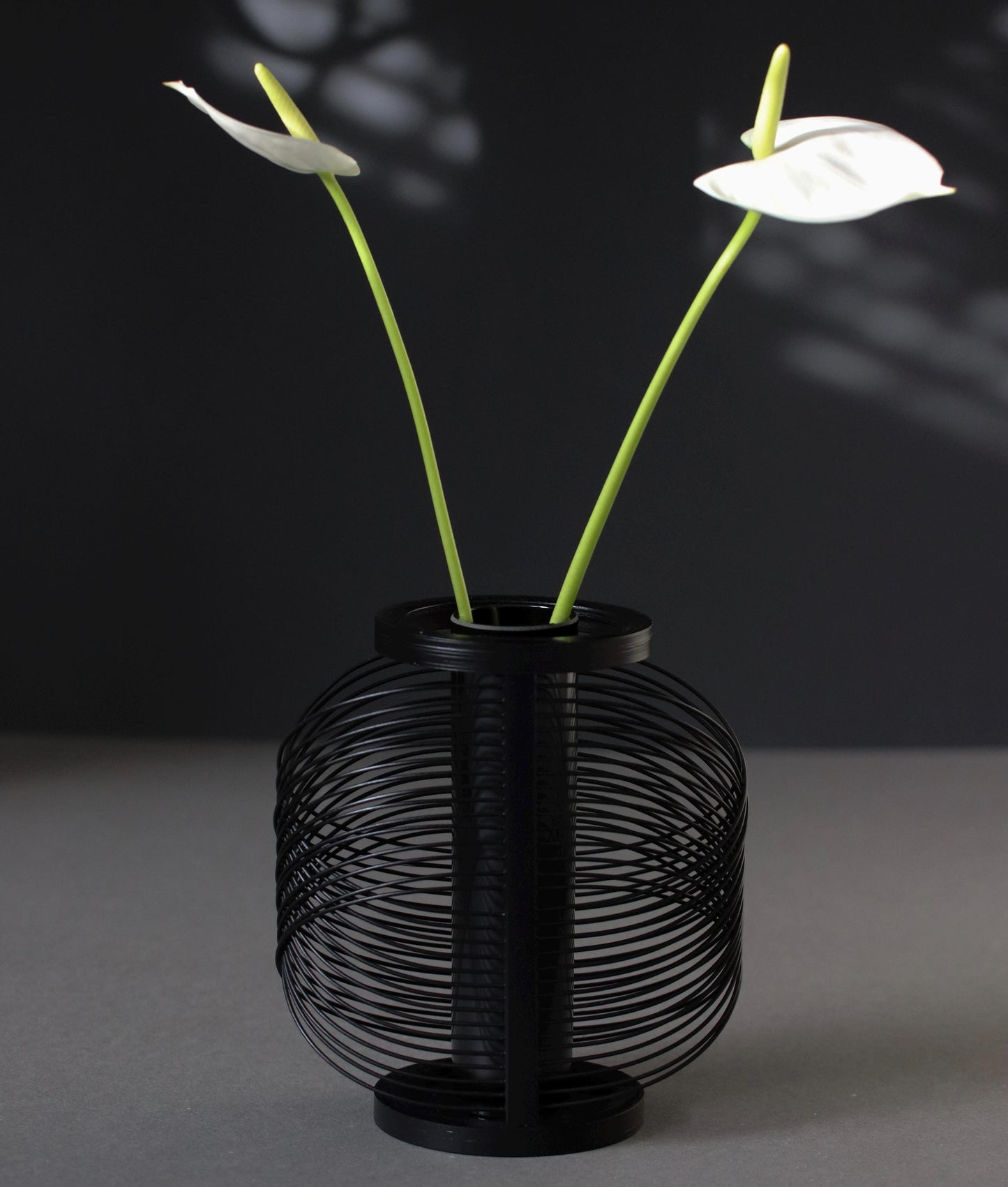 Shizuoka Japanese Bamboo Ikebana Vase | Handcrafted Round Bamboo Flower Vase with Cedar Stand | Minimal Wabi Sabi Home Decor