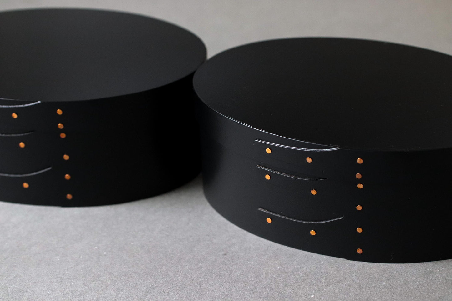 Shaker Oval Box S Black, Cherry Wood Storage Box, Minimalist Wooden Organizer, Wabi Sabi Home Decor