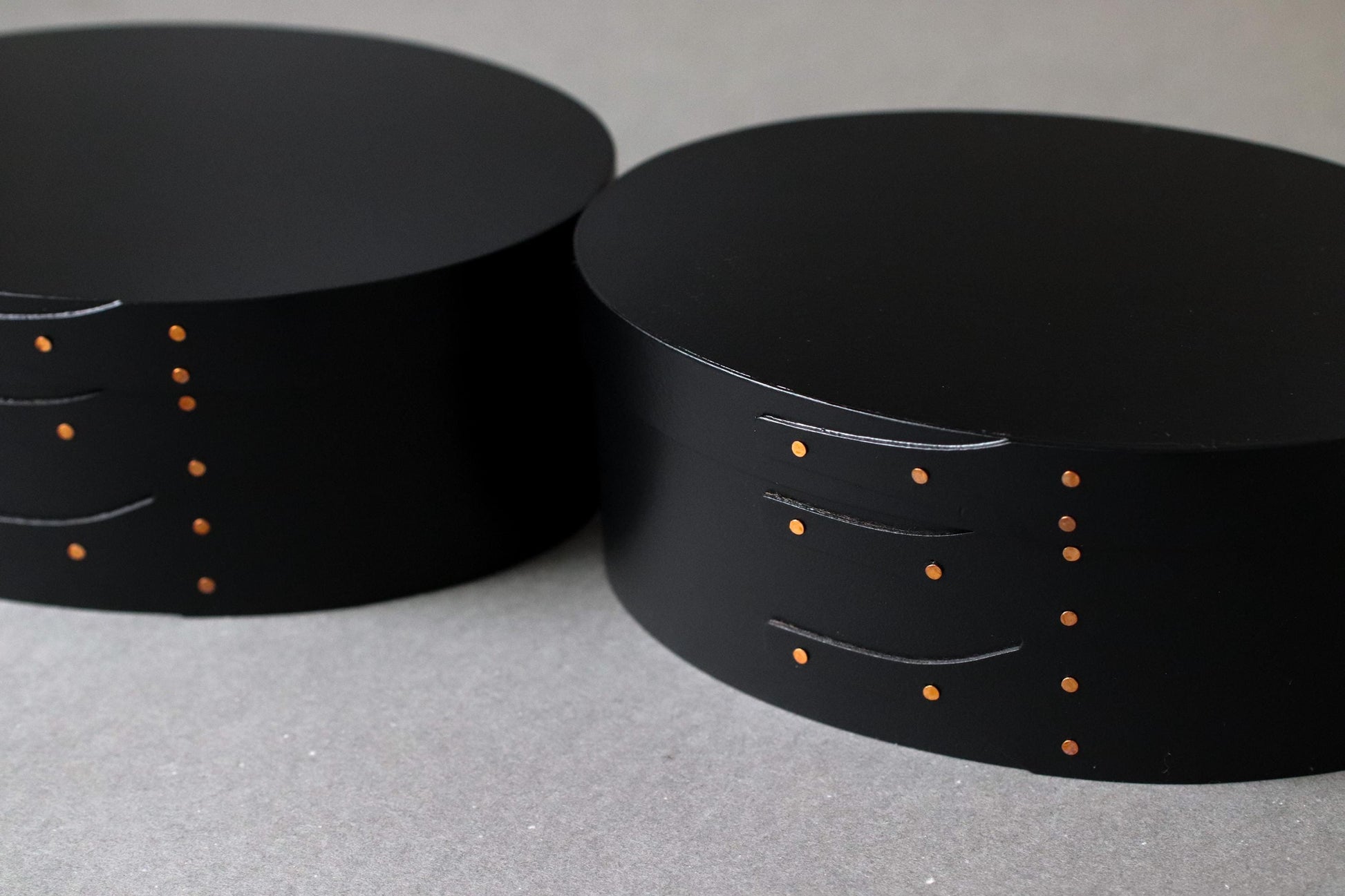Shaker Oval Box S Black, Cherry Wood Storage Box, Minimalist Wooden Organizer, Wabi Sabi Home Decor