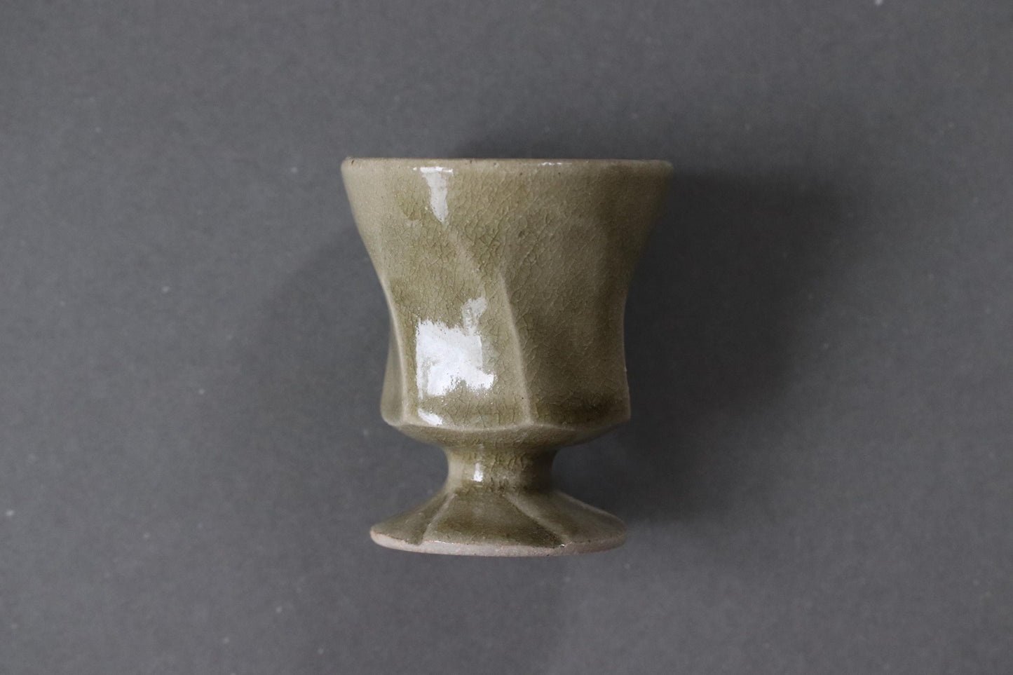 Japanese Studio Pottery Cup, Artist Made Small Vessel, Wabi Sabi Ceramic Cup, Handmade Stoneware, Vintage Stock