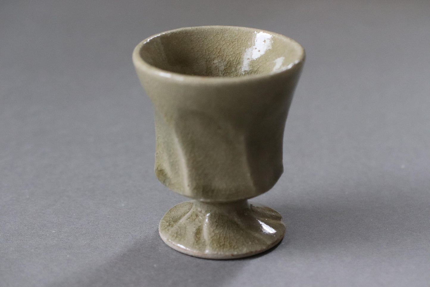 Japanese Studio Pottery Cup, Artist Made Small Vessel, Wabi Sabi Ceramic Cup, Handmade Stoneware, Vintage Stock