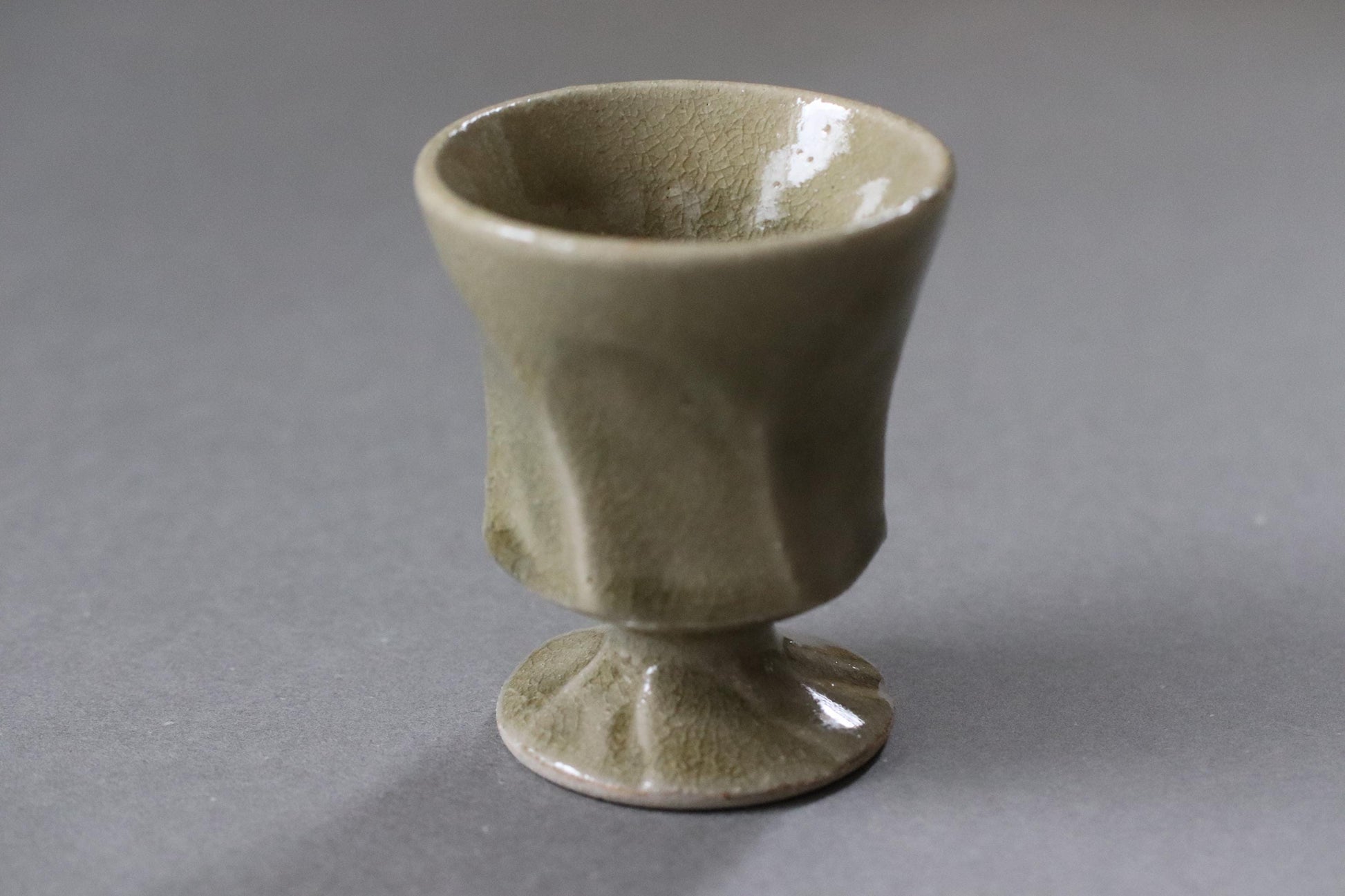 Japanese Studio Pottery Cup, Artist Made Small Vessel, Wabi Sabi Ceramic Cup, Handmade Stoneware, Vintage Stock