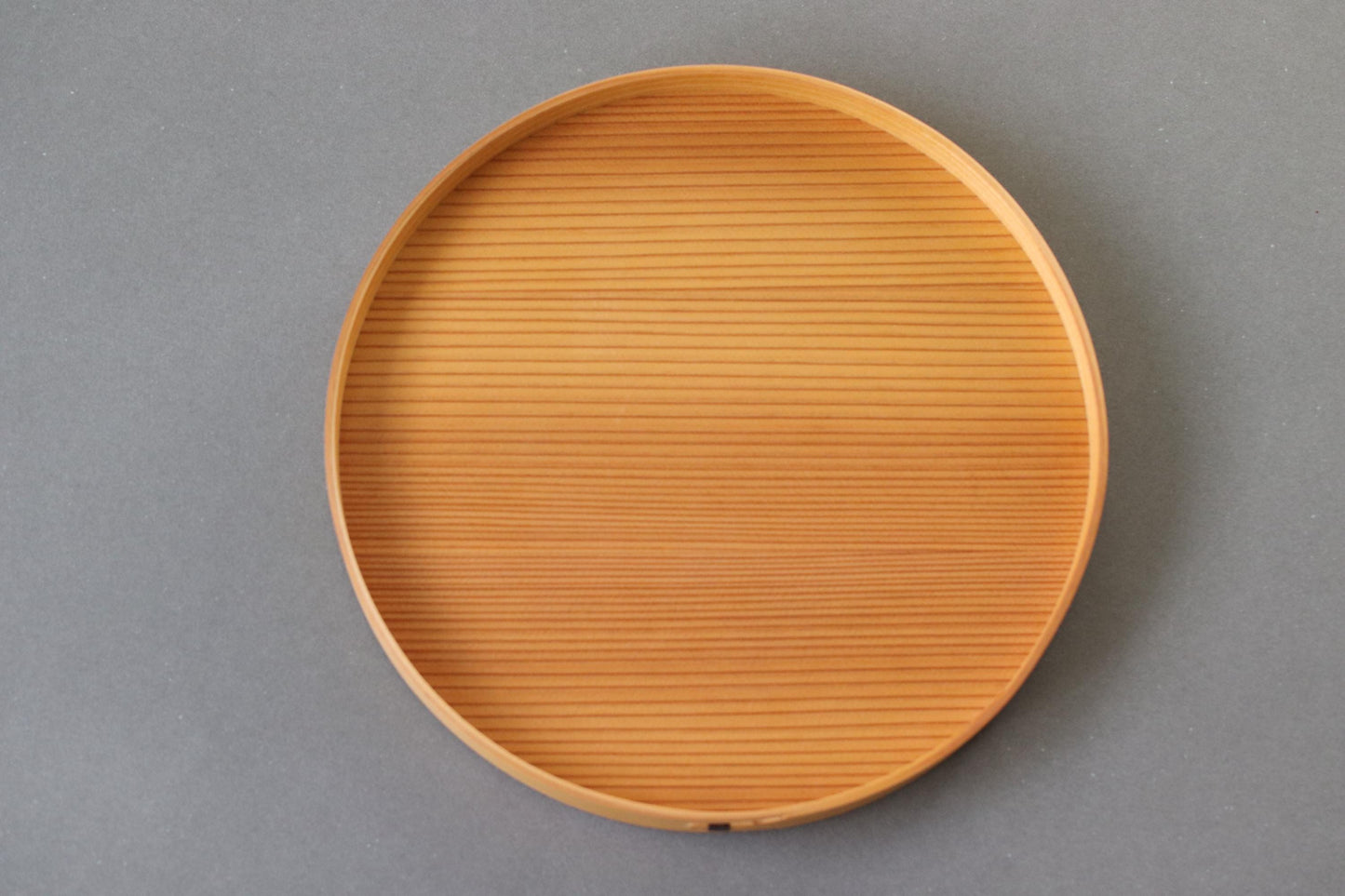 One of a Kind Japanese Cedar Tray 24cm | Artist Made Chizu Cedar Round Serving Tray | Oil Finish Wooden Tea Tray | Wabi Sabi Japandi Decor