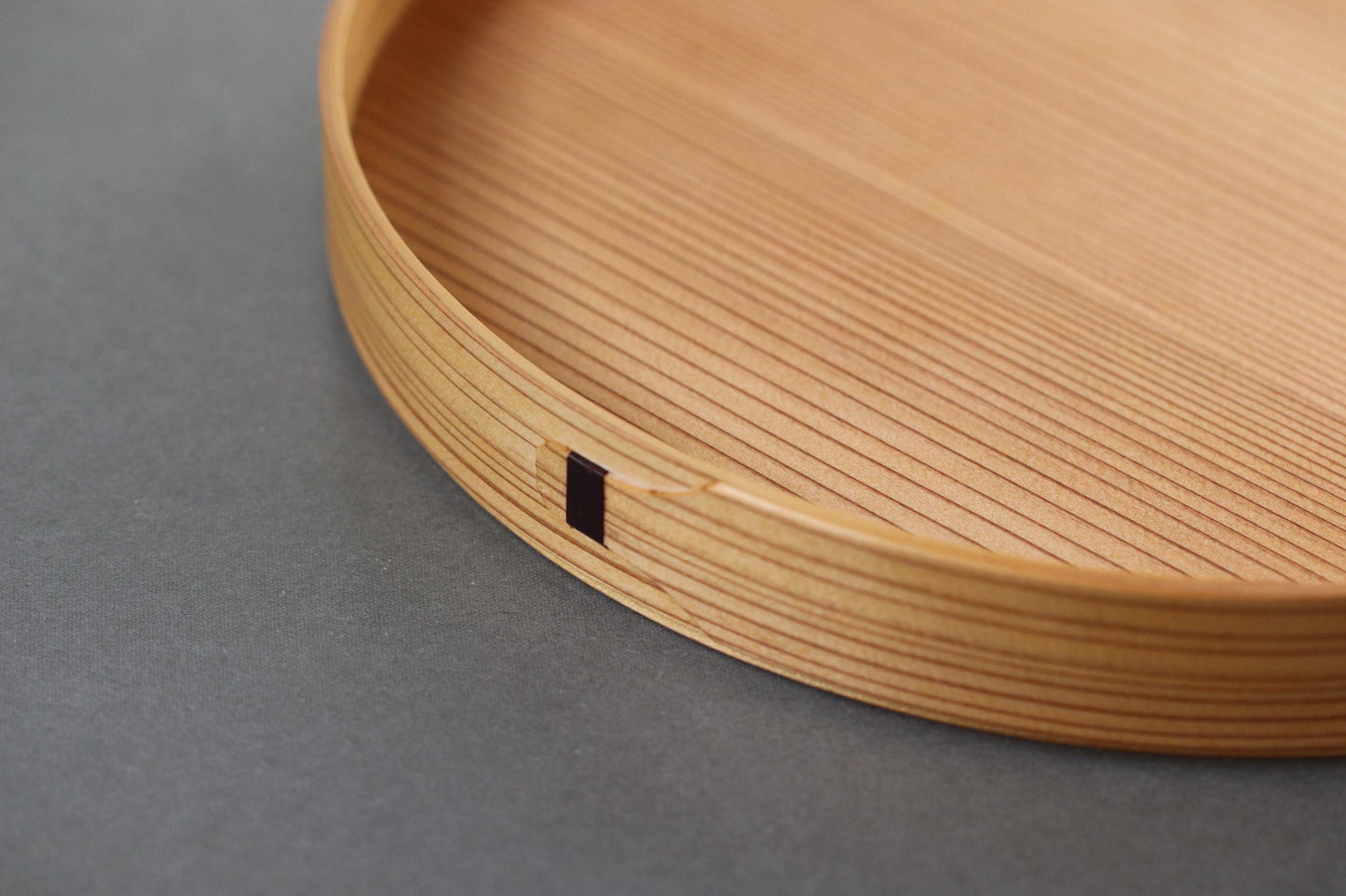 One of a Kind Japanese Cedar Tray 24cm | Artist Made Chizu Cedar Round Serving Tray | Oil Finish Wooden Tea Tray | Wabi Sabi Japandi Decor