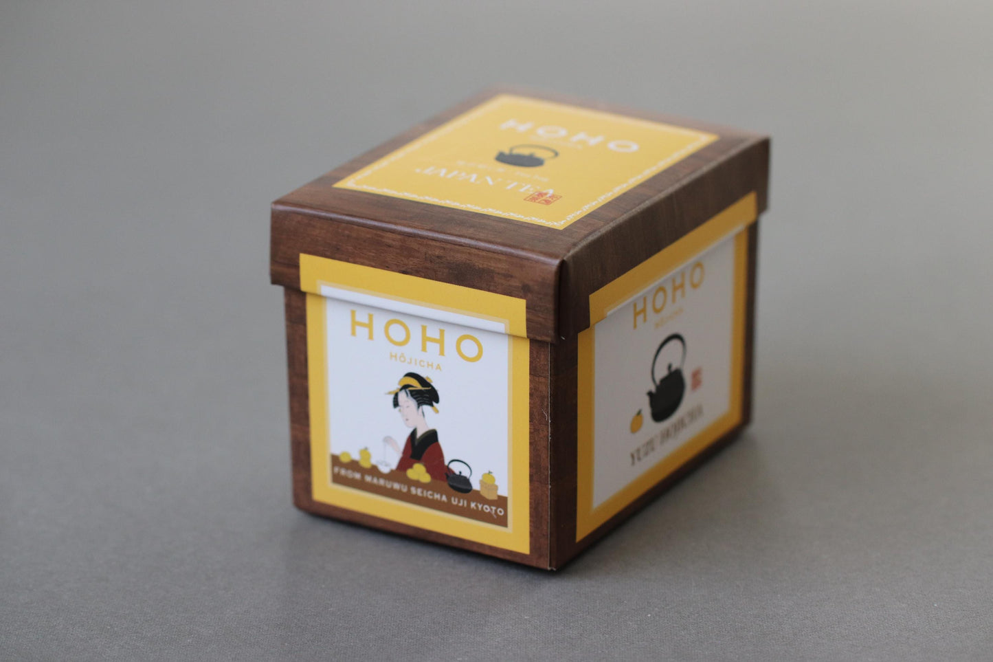 HOHO Yuzu Hojicha Tea Bags 6pcs | Kyoto Uji Roasted Green Tea with Citrus Aroma | Japanese Tea Gift | Retro Tea Box Style Package