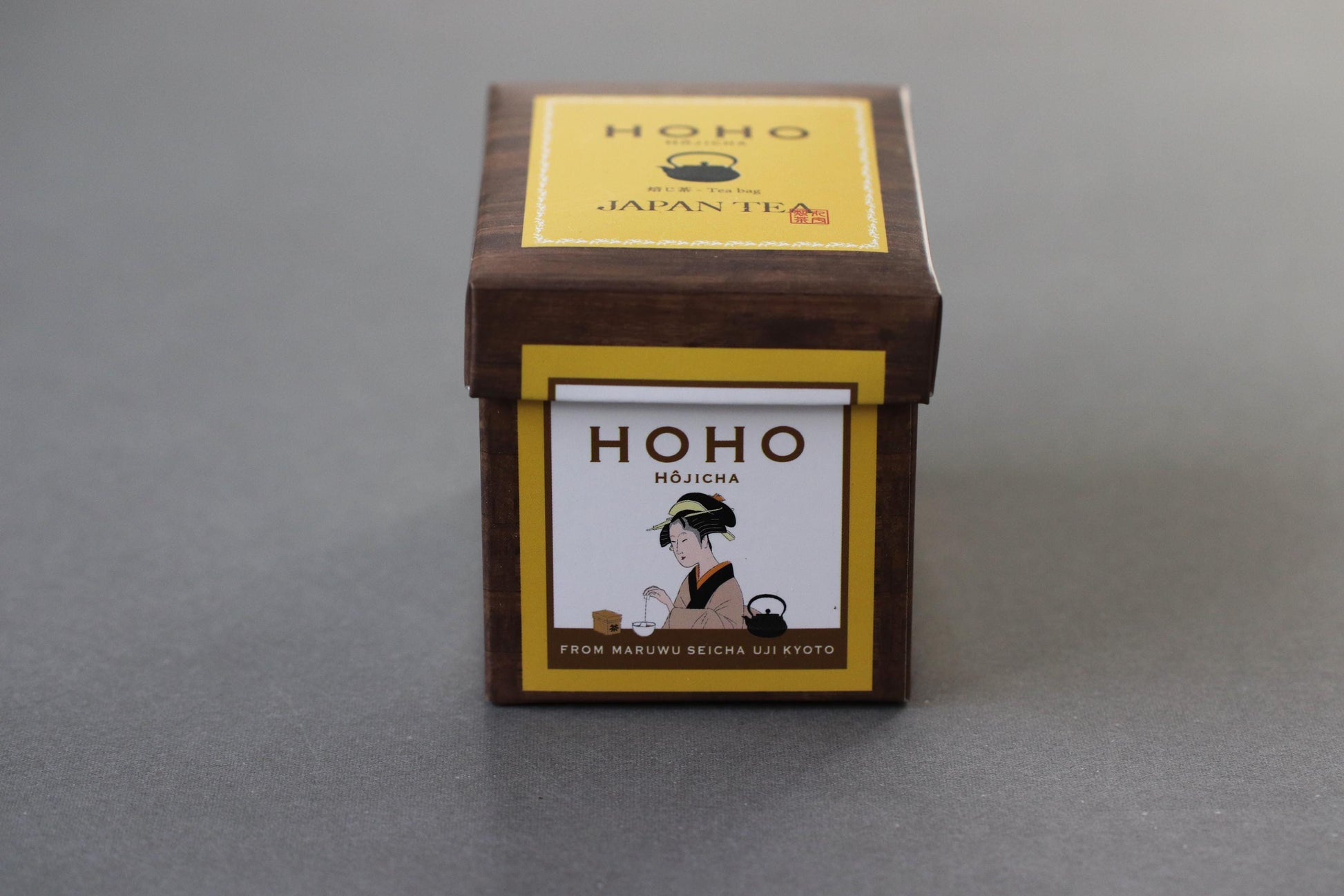 HOHO Uji Hojicha Tea Bags 6pcs | Kyoto Roasted Stem Green Tea | Japan Tea Award Winner | Japanese Tea Gift | Retro Tea Box Package