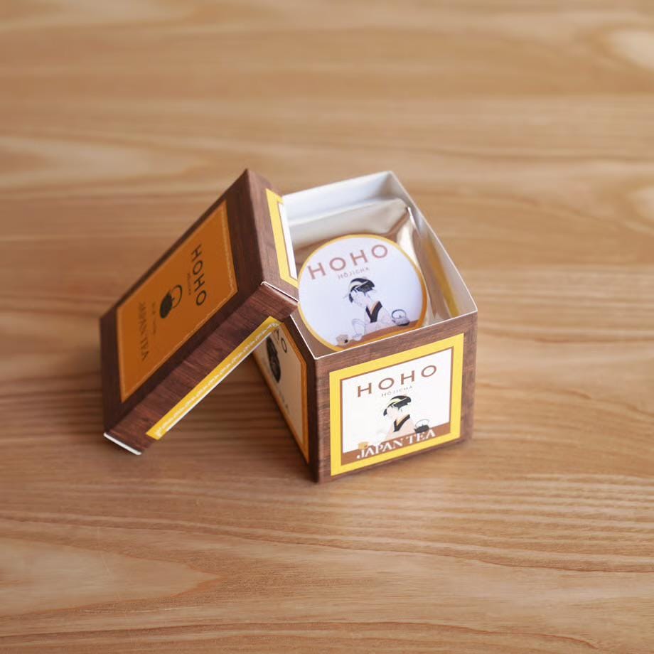 HOHO Hojicha Gift Set | Latte Mix + 2 Tea Boxes + Pottery Tea Spoon | Kyoto Uji Roasted Tea | Japanese Tea Gift Set