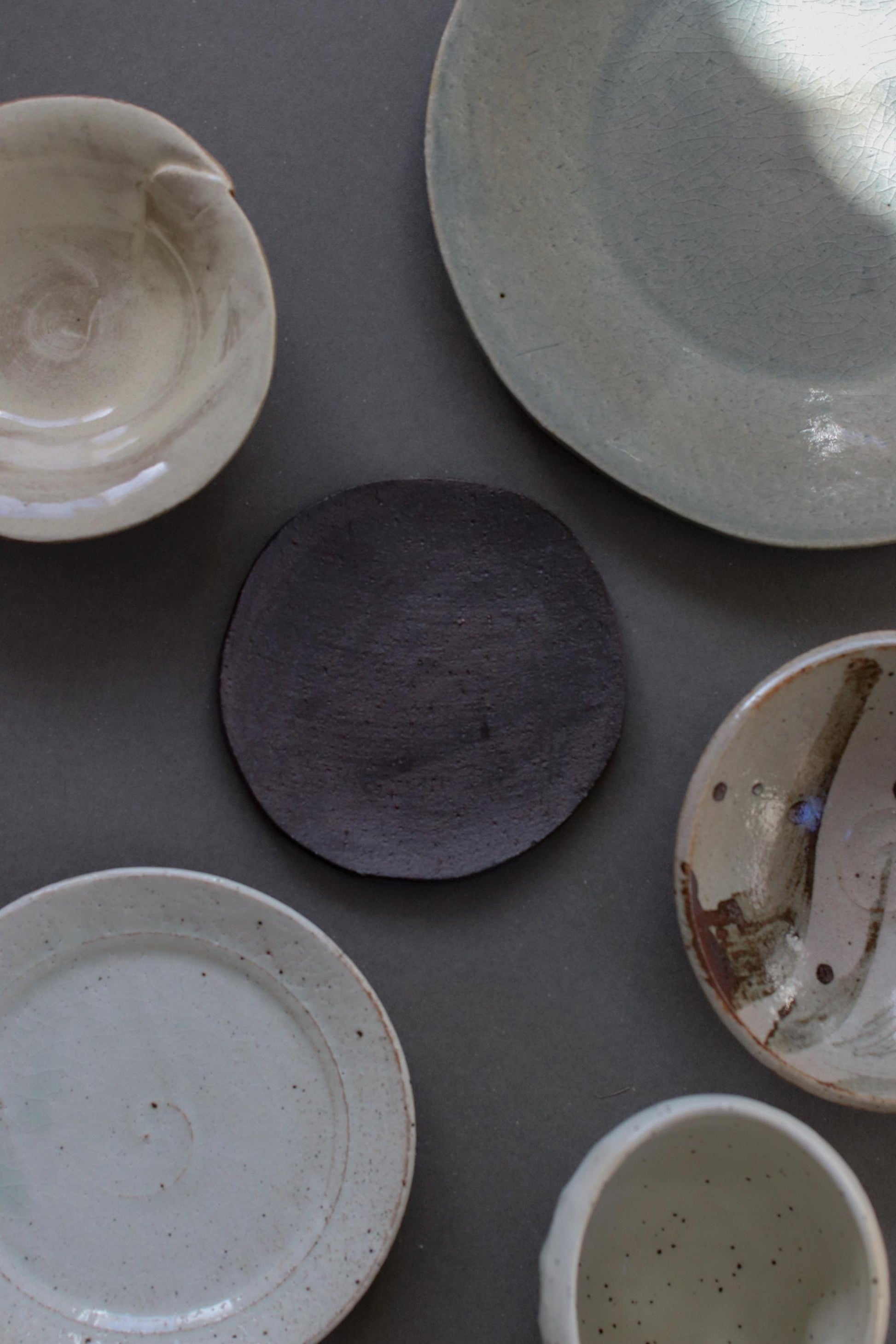 Sanae Large Celadon Crackle Plate | Japanese Pottery Charger | Handmade Tatara Plate | Wabi Sabi Tableware | 23cm