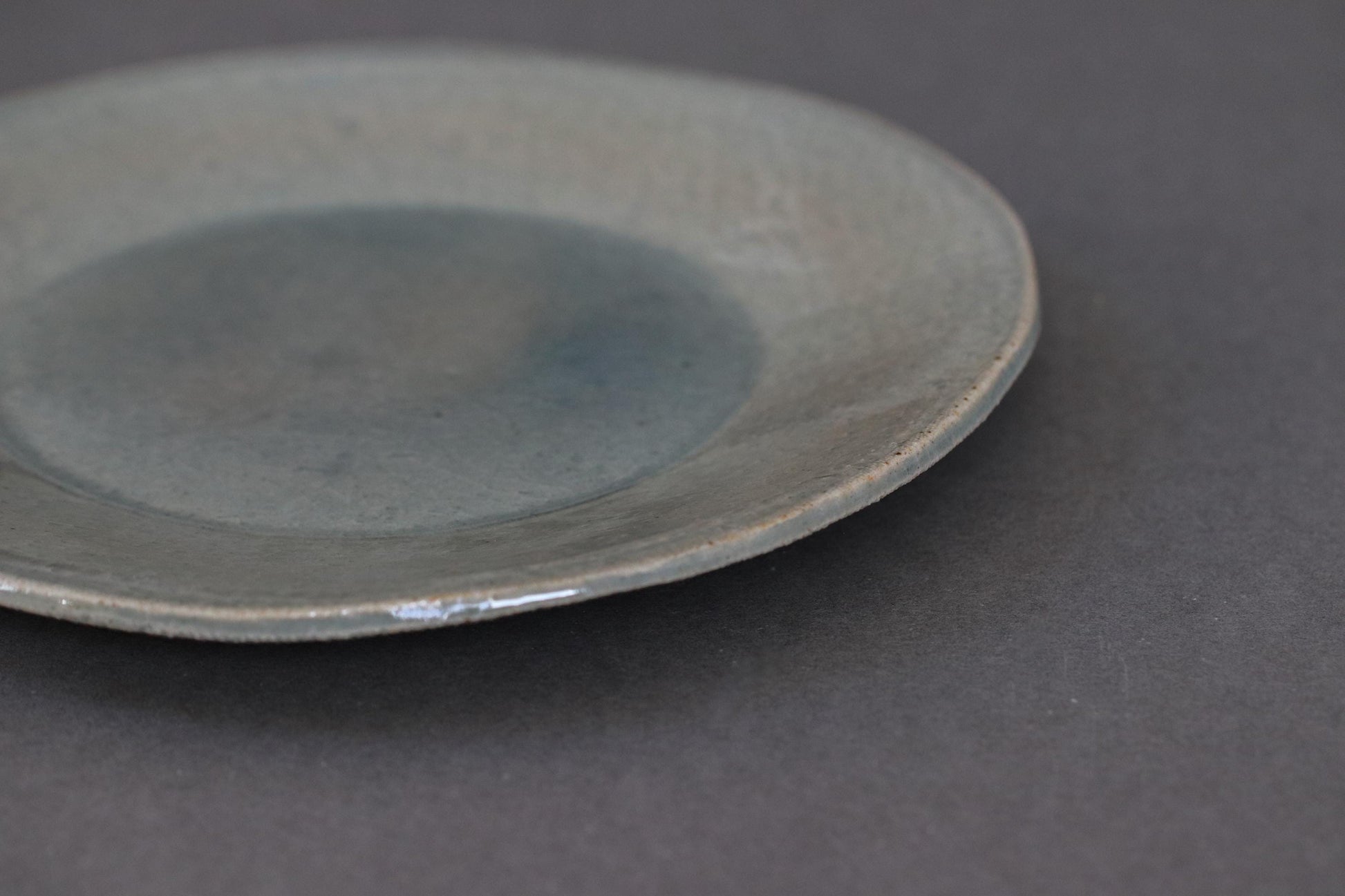 Sanae Large Celadon Crackle Plate | Japanese Pottery Charger | Handmade Tatara Plate | Wabi Sabi Tableware | 23cm