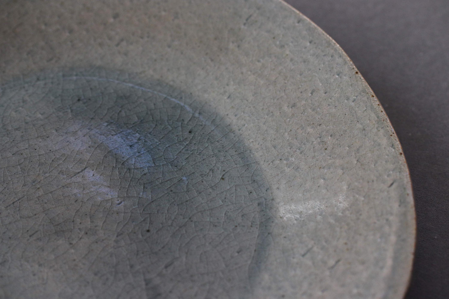 Sanae Large Celadon Crackle Plate | Japanese Pottery Charger | Handmade Tatara Plate | Wabi Sabi Tableware | 23cm