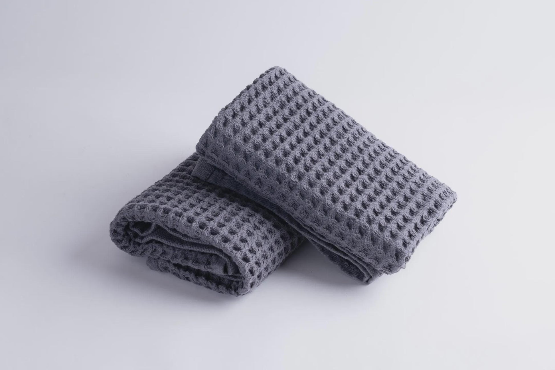 Just-U Turkish Cotton Slim Bath Towel (charcoal) | Imabari Craft Waffle Towel | Soft & Absorbent | Sauna, Gym, Travel