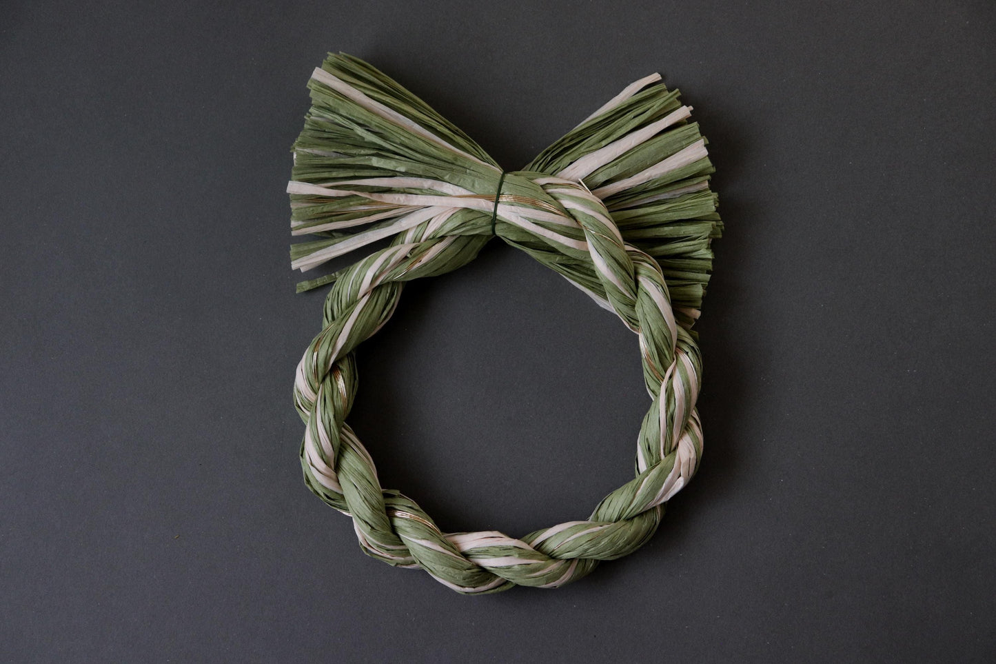Braided Shimenawa Wreath with Mizuhiki Mix | Japanese Paper Wreath Ring | Minimal Wabi Sabi Door Decor | Handmade Wall Hanging 20cm