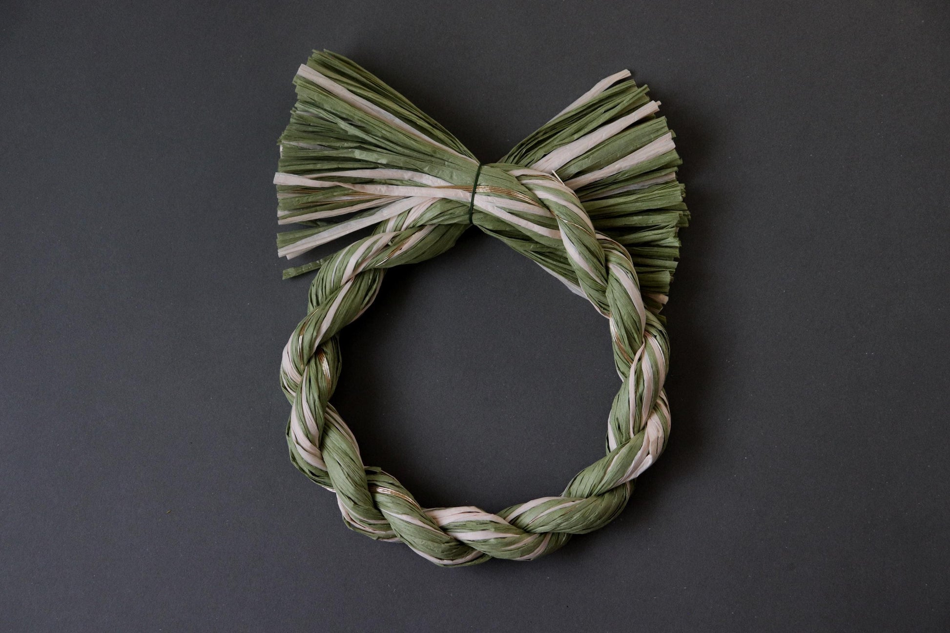 Braided Shimenawa Wreath with Mizuhiki Mix | Japanese Paper Wreath Ring | Minimal Wabi Sabi Door Decor | Handmade Wall Hanging 20cm