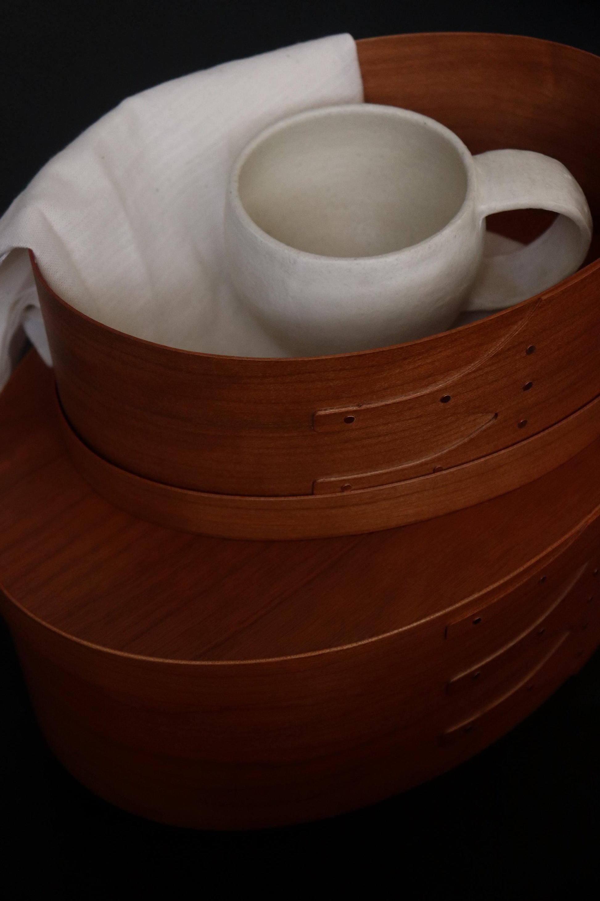 Shaker Oval Box S or M , Cherry Wood Storage Box, Minimalist Wooden Organizer, Wabi Sabi Home Decor