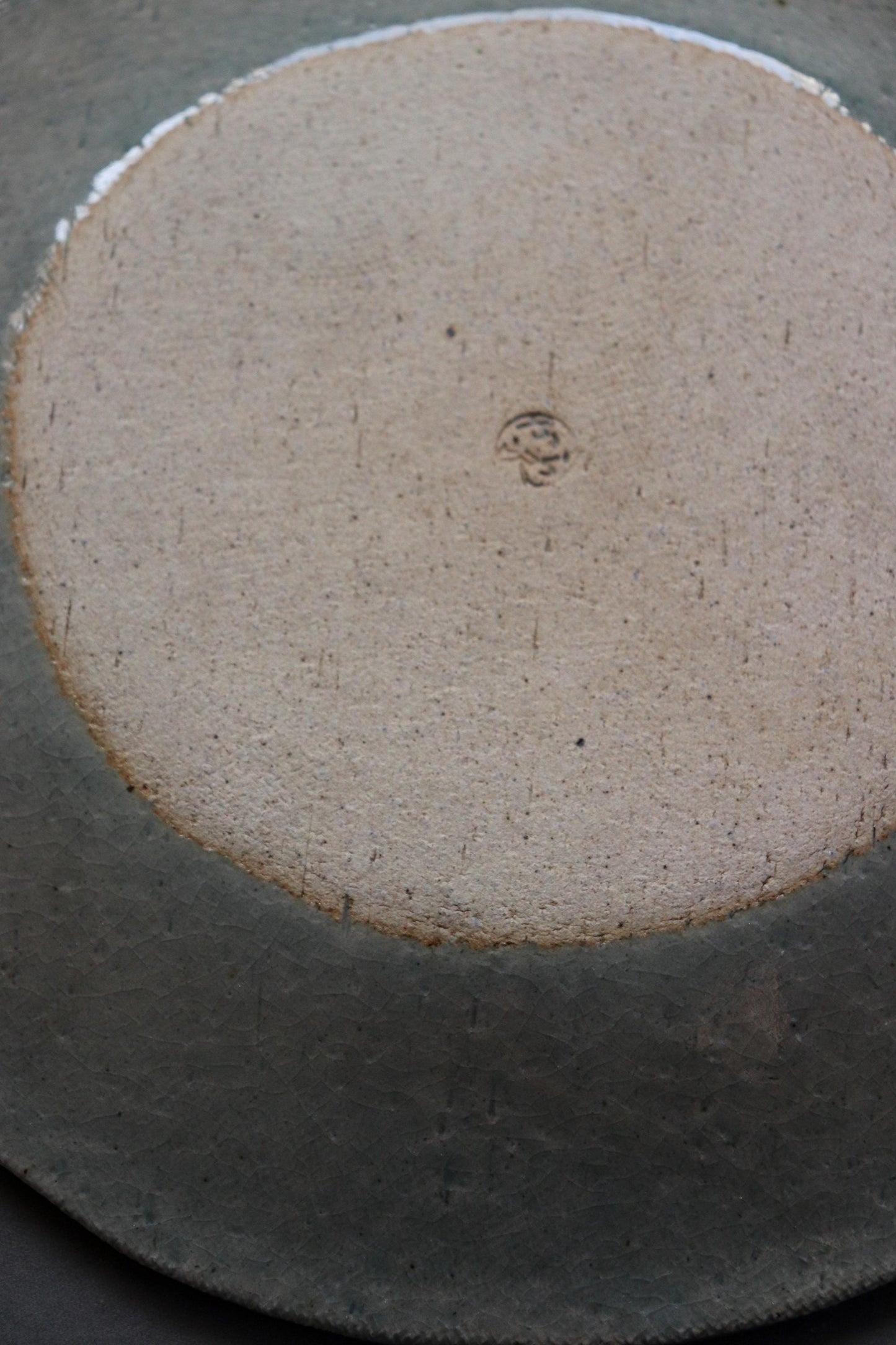 Sanae Large Celadon Crackle Plate | Japanese Pottery Charger | Handmade Tatara Plate | Wabi Sabi Tableware | 23cm