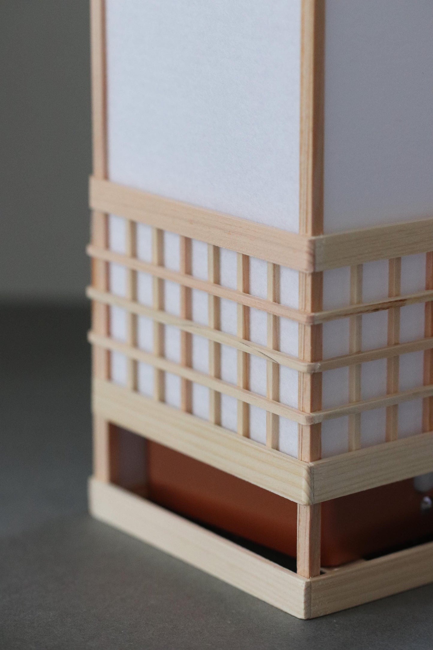 Japanese Hinoki & Washi Lantern Lamp | Motion Sensor LED Night Light | Handmade Wooden Table Lamp | Minimalist Japanese Decor Gift