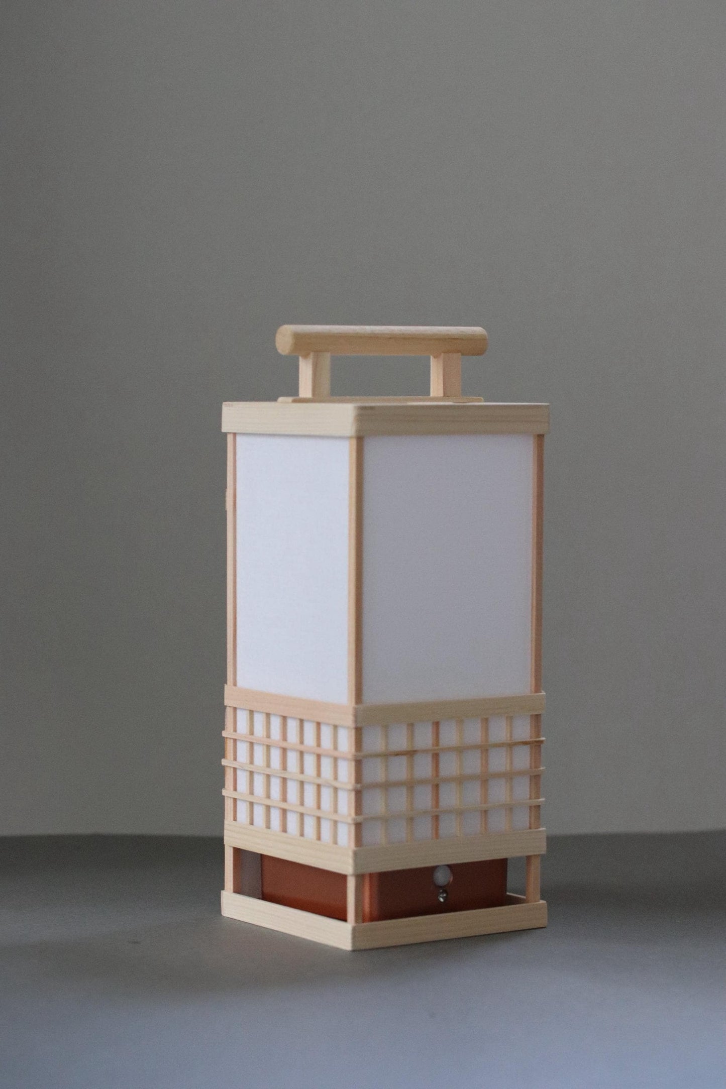 Japanese Hinoki & Washi Lantern Lamp | Motion Sensor LED Night Light | Handmade Wooden Table Lamp | Minimalist Japanese Decor Gift